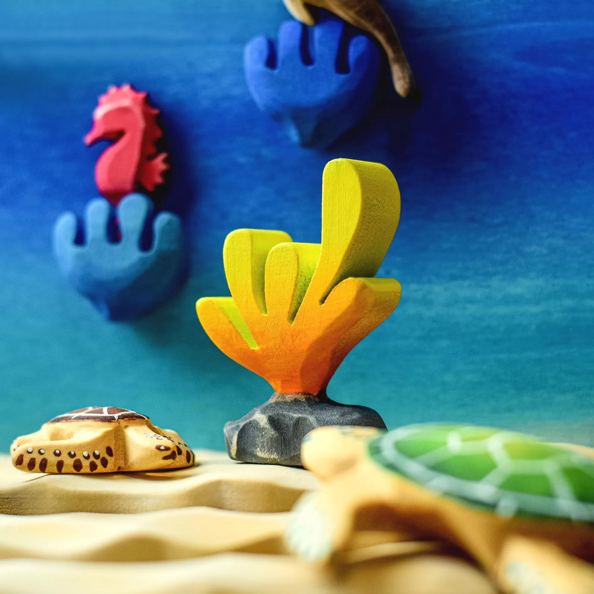 Bumbu Toys Sea Animals-Wooden Coral - Yellow