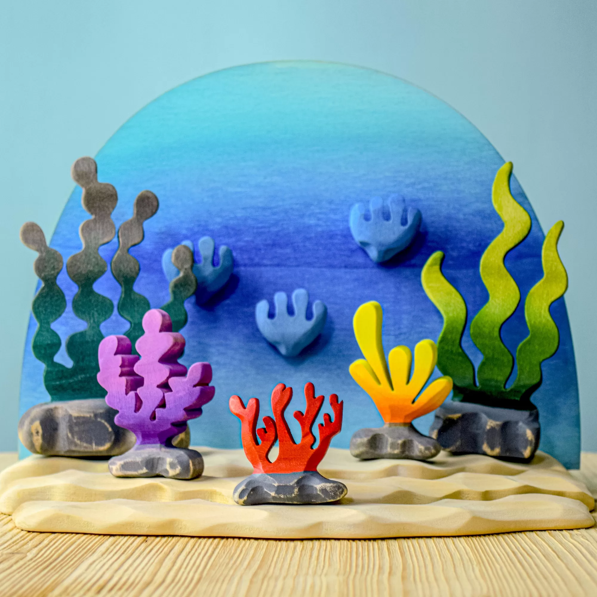 Bumbu Toys Sea Animals-Wooden Coral - Yellow