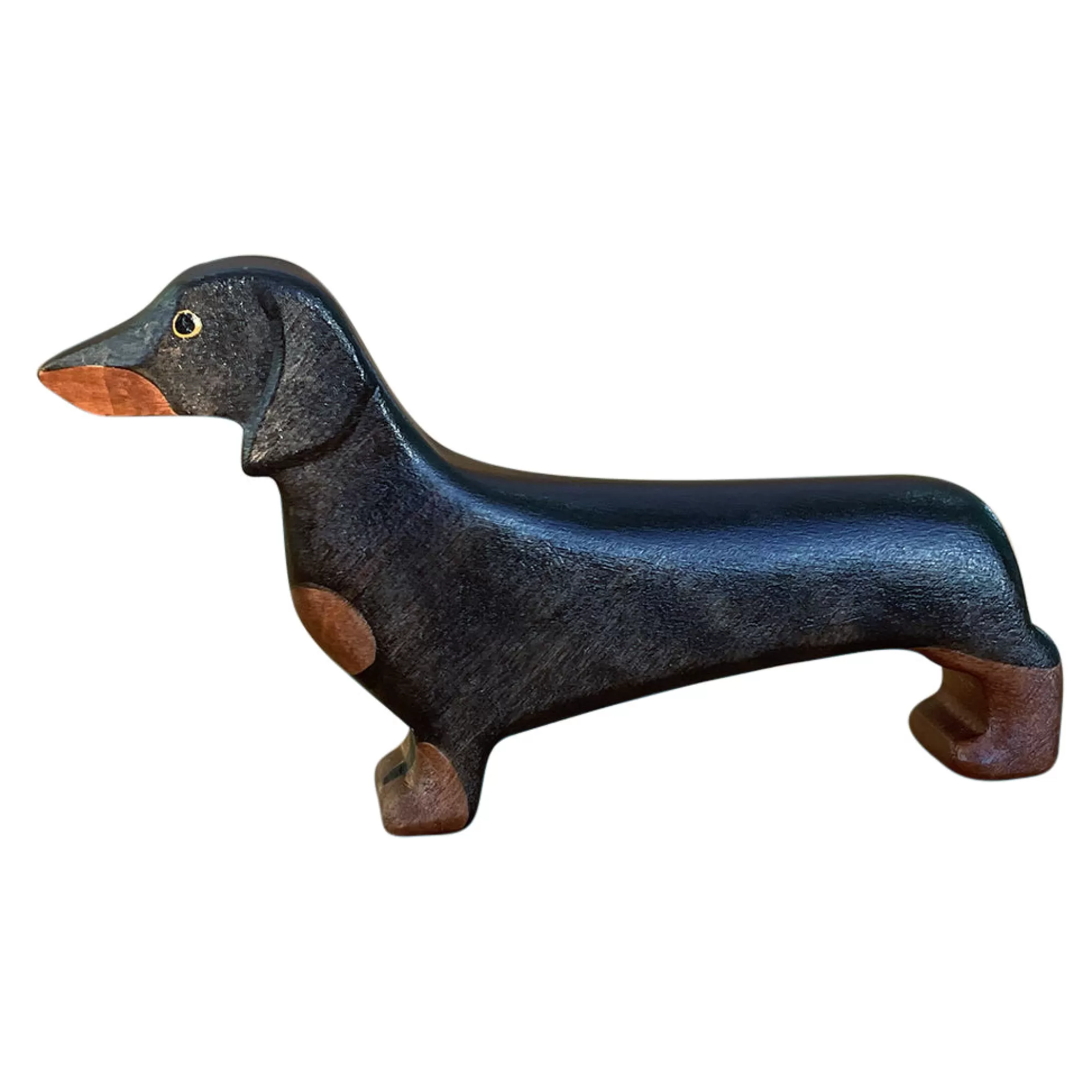 Forest Melody Waldorf Inspired-Wooden Dachshund Dog - Black & Tan