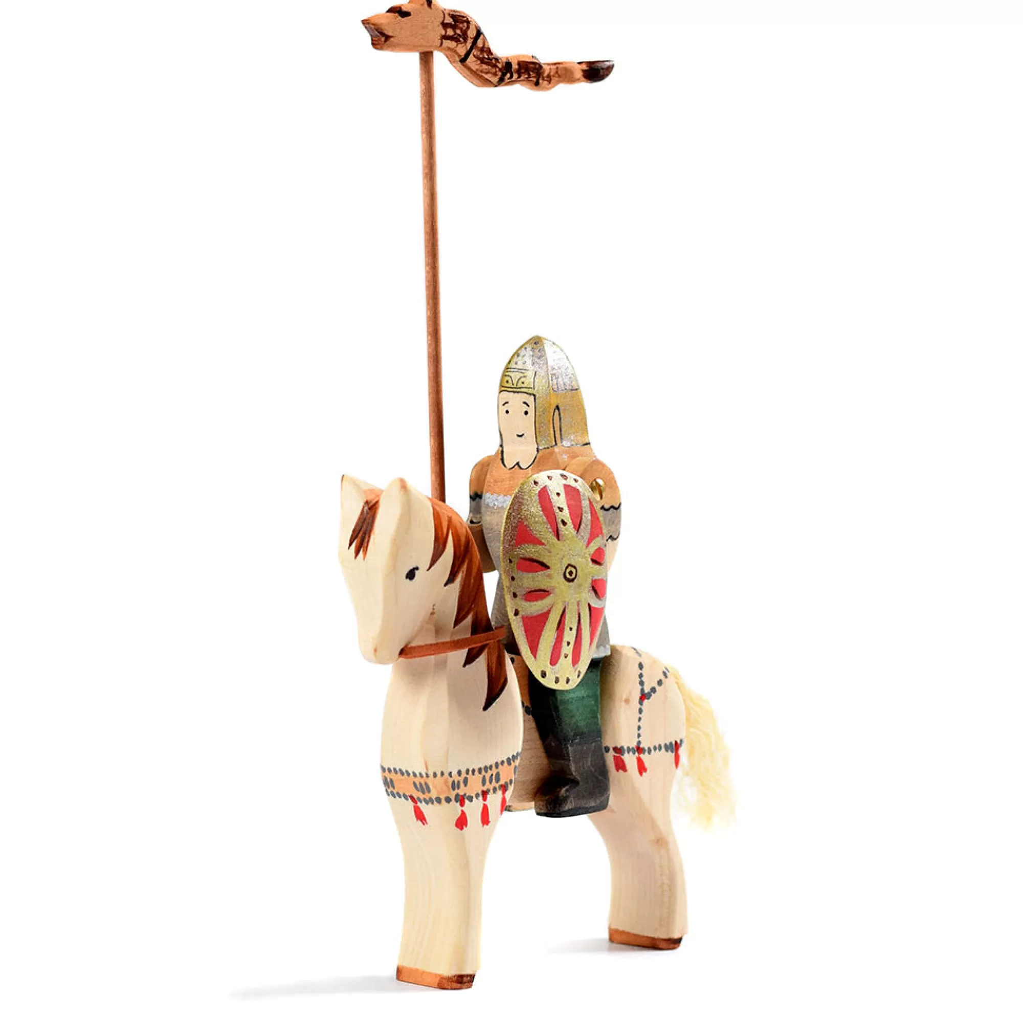 Bumbu Toys Medieval Play-Wooden Dacian Knight & Steed Set