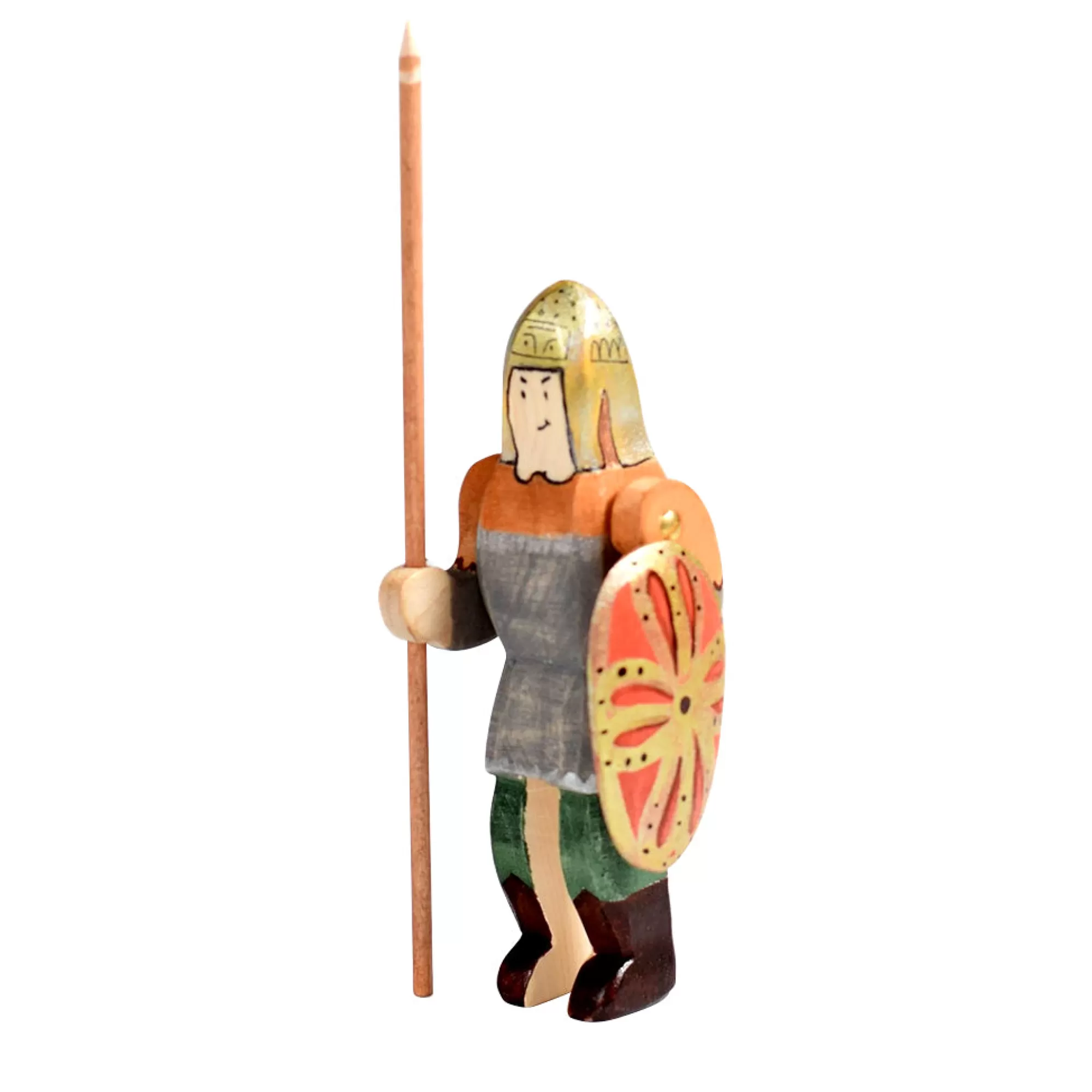 Bumbu Toys Stories & Tales-Wooden Dacian Knight With Spear & Shield