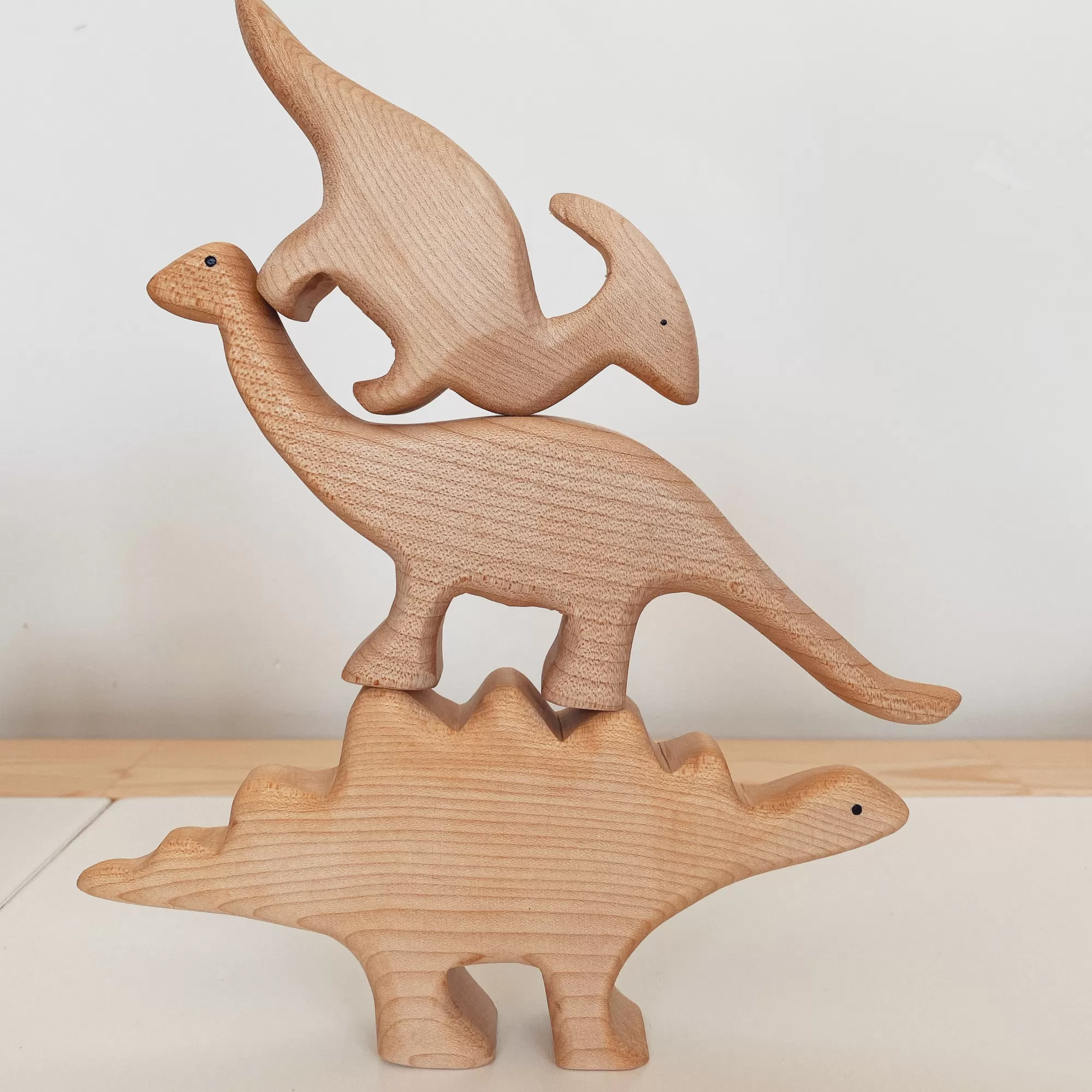 Bumbu Toys Waldorf Inspired-Wooden Dinosaur - Brontosaurus