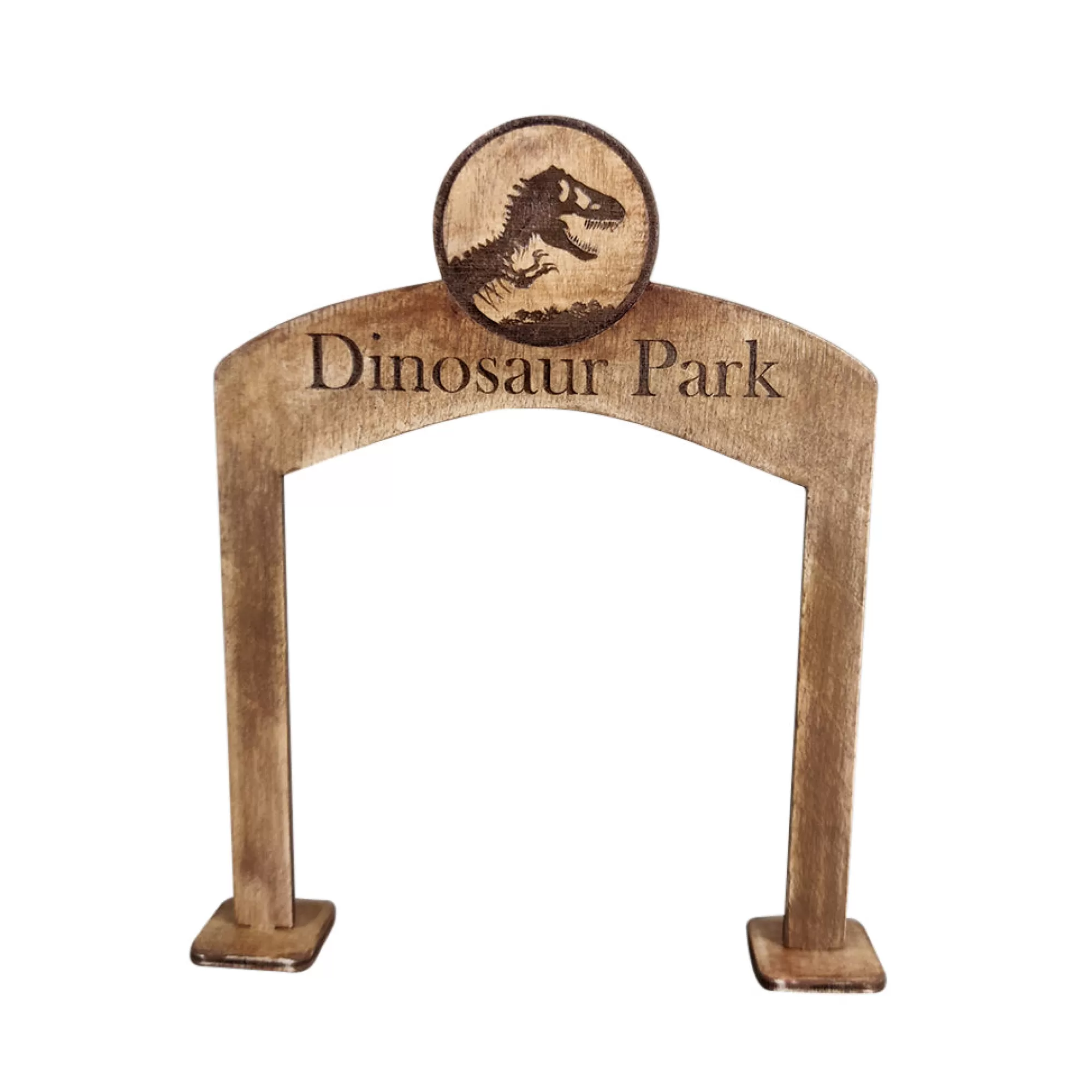 Green Taiga Dinosaurs-Wooden Dinosaur Park Gate