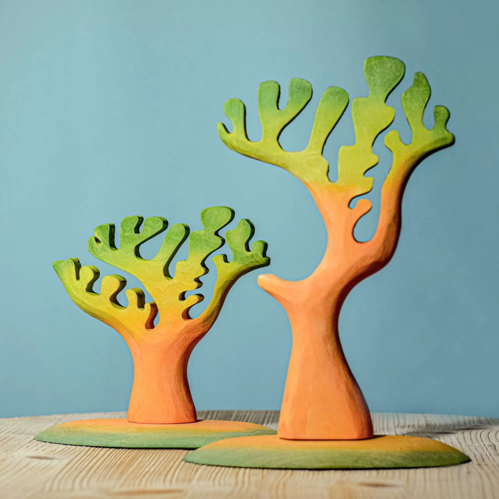 Bumbu Toys Large Toys-Wooden Dinosaur Trees - Set Of 2