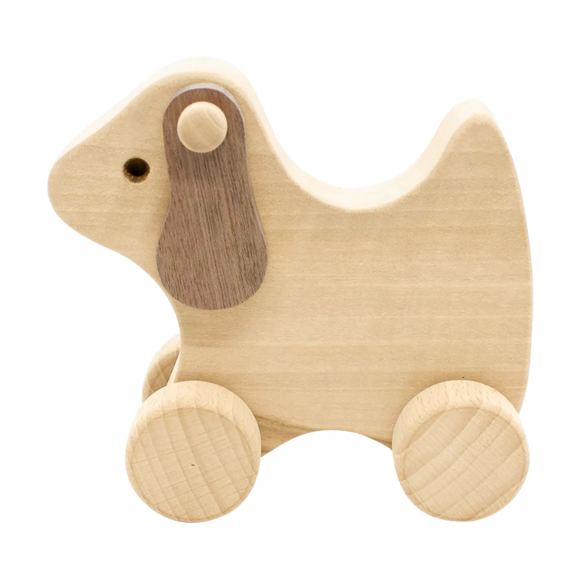 Jasio Push & Pull Along-Wooden Dog Push Along - Socks