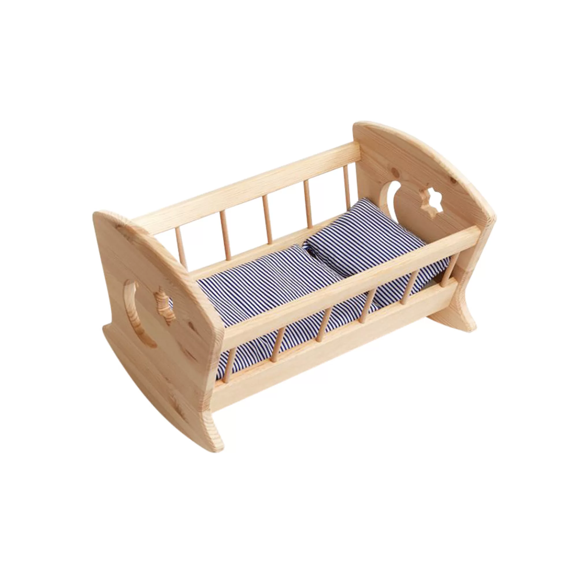 Playful Wood Doll Accessories-Wooden Doll Cradle