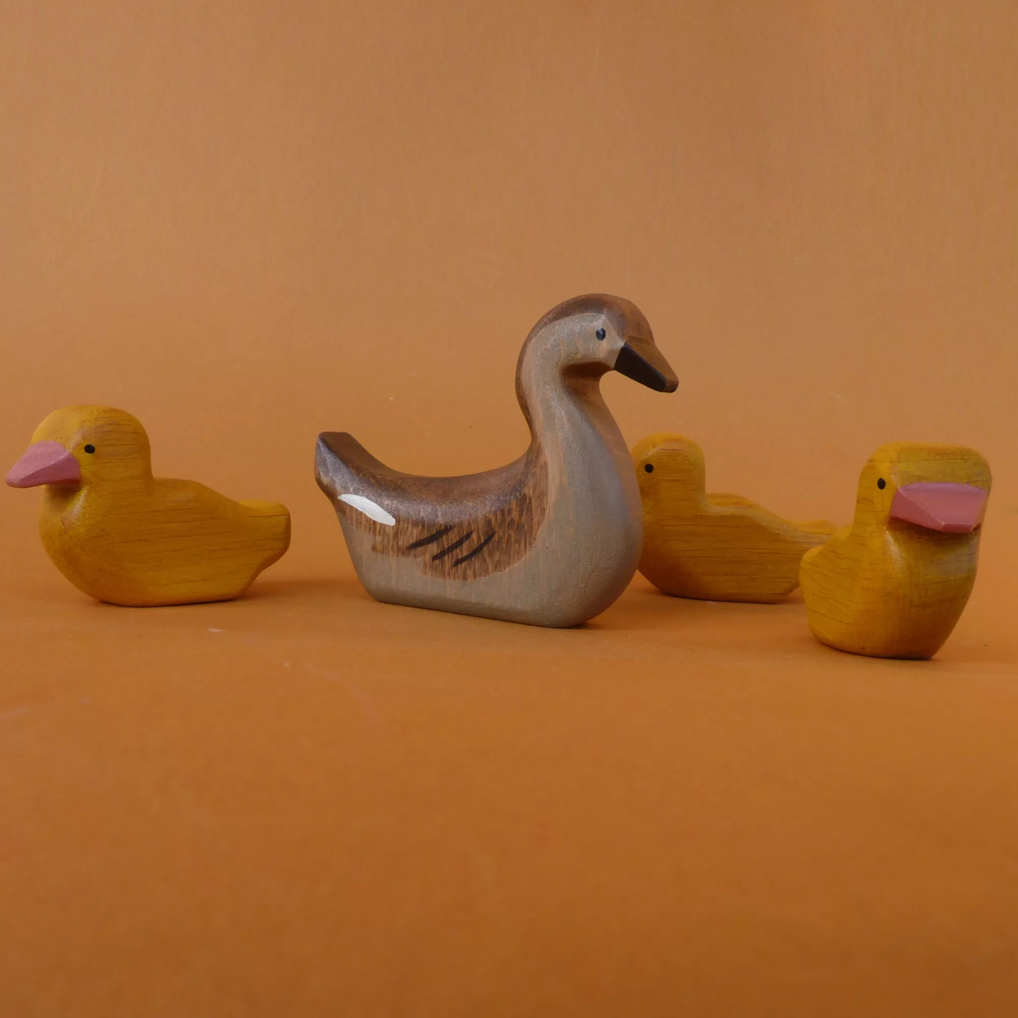 Forest Melody Waldorf Inspired-Wooden Duck & 3 Ducklings