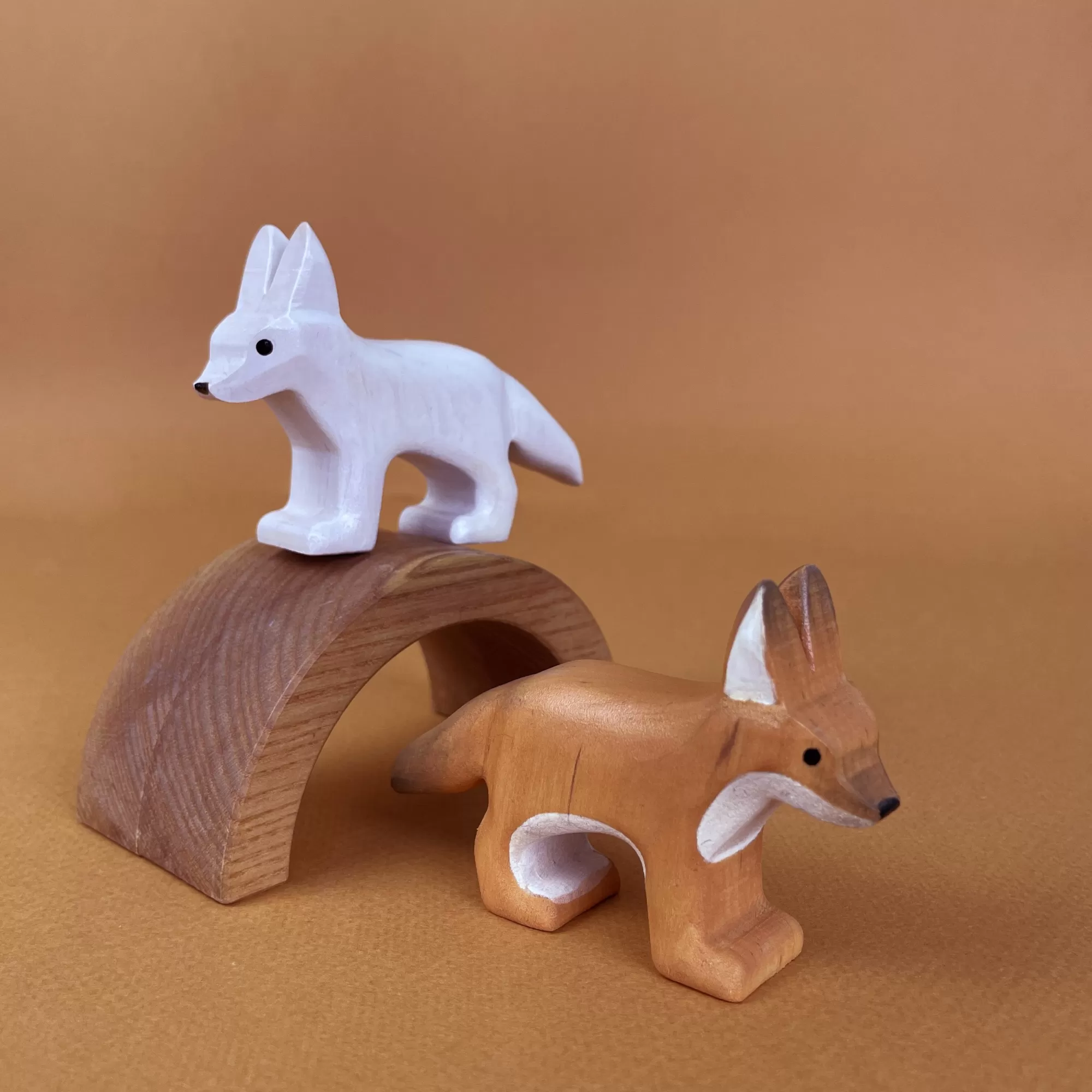 Forest Melody Waldorf Inspired-Wooden Fennec Fox - White