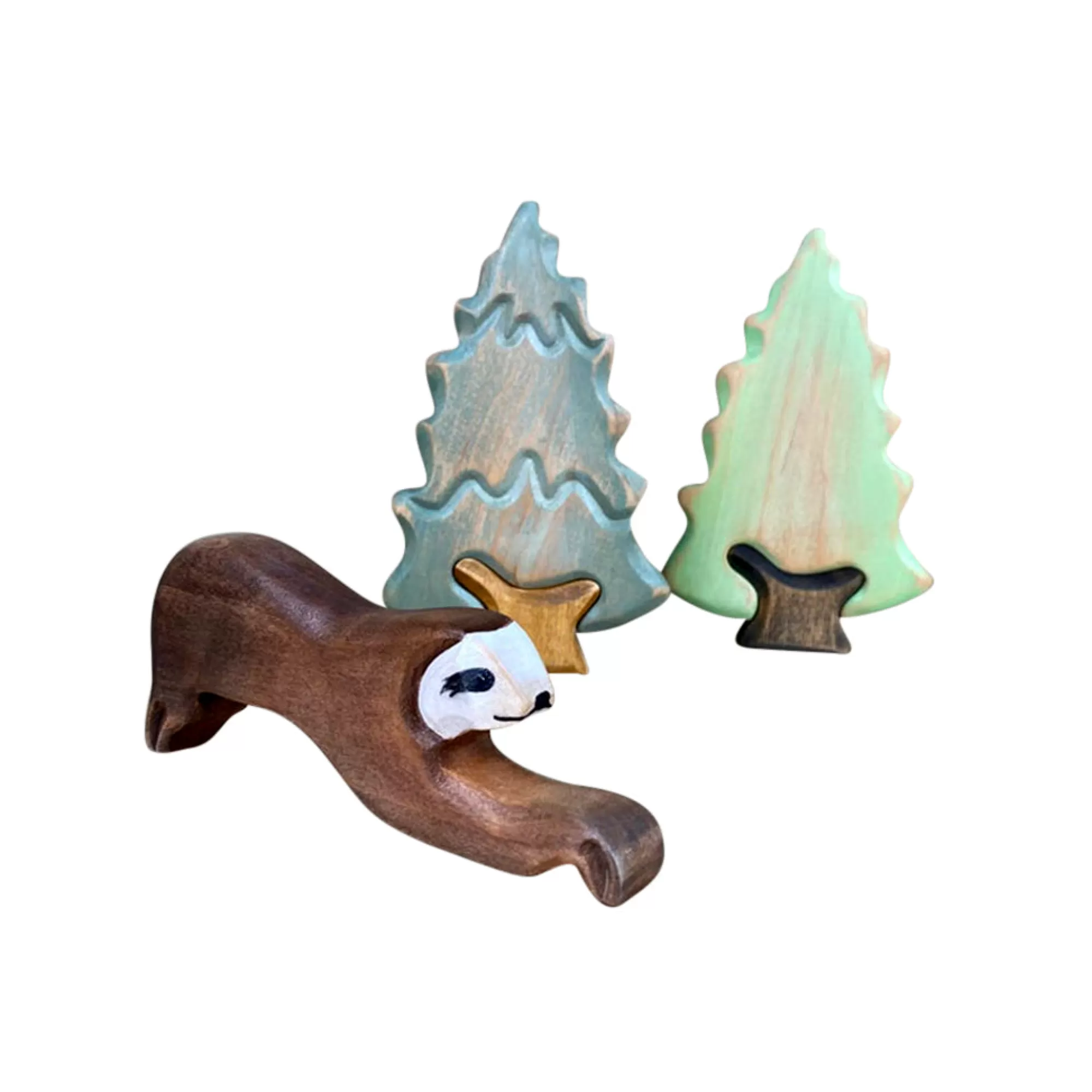 Green Taiga Wooden Trees-Wooden Fir Tree