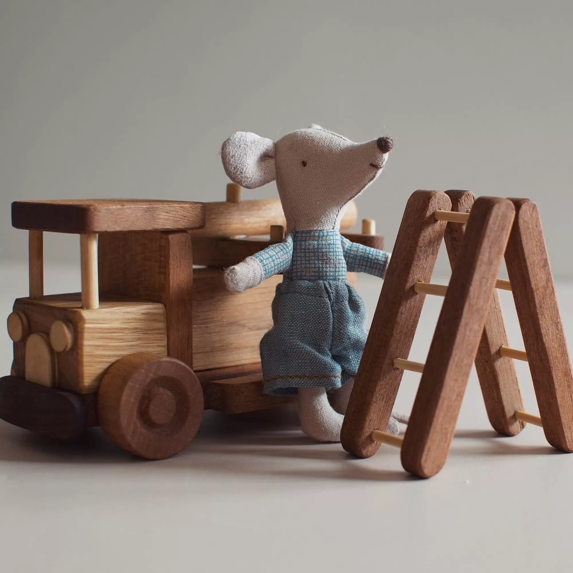 Kind Wood Pecker Trucks-Wooden Fire Truck - Watson