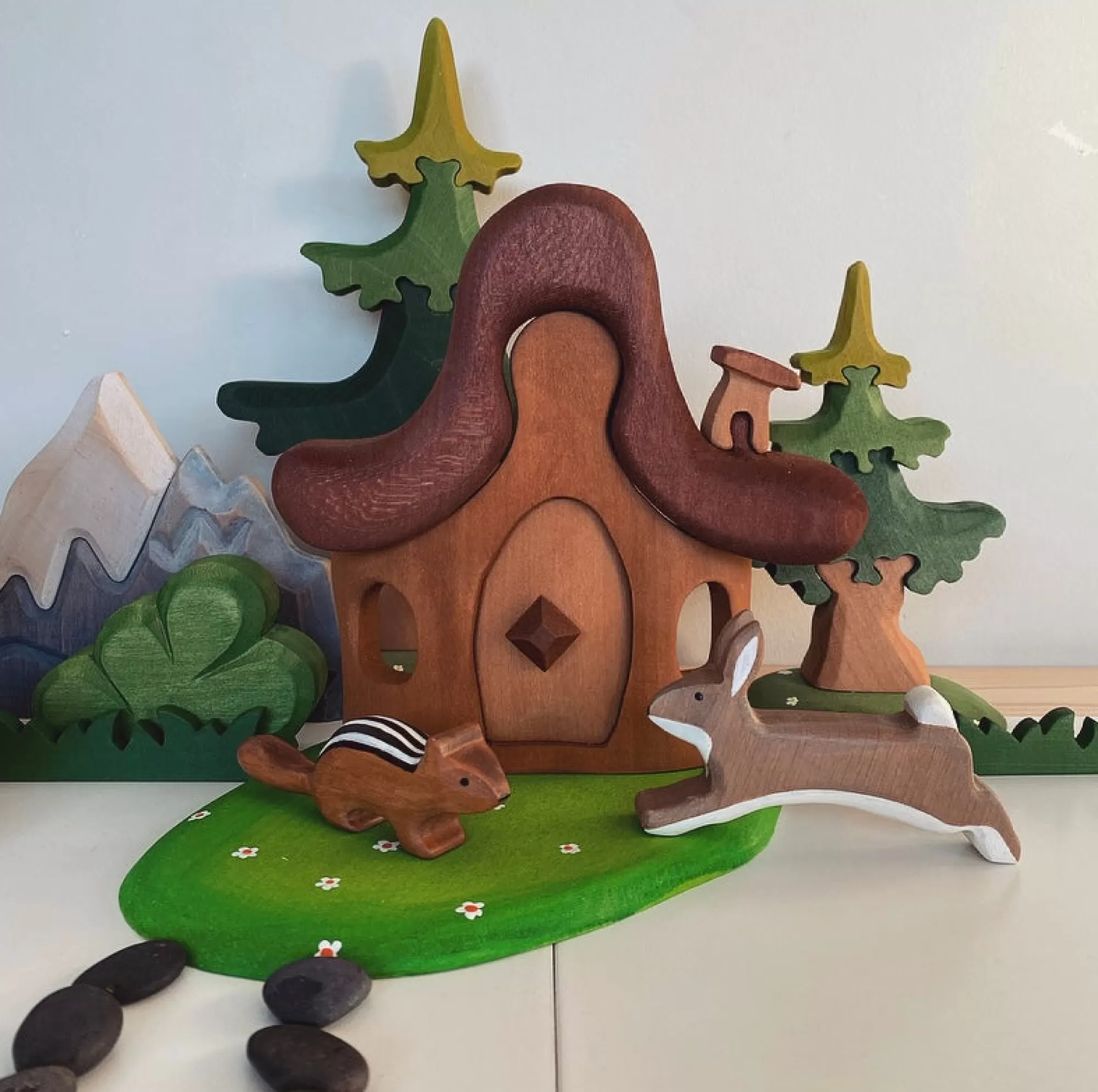 Bumbu Toys Waldorf Inspired-Wooden Forest Hut (Arriving September)