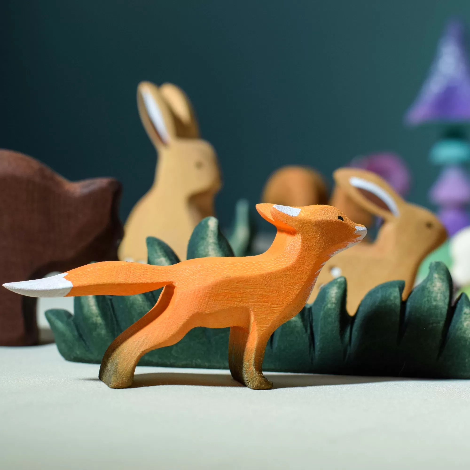 Bumbu Toys Stories & Tales-Wooden Fox Cub - Curious (Arriving September)