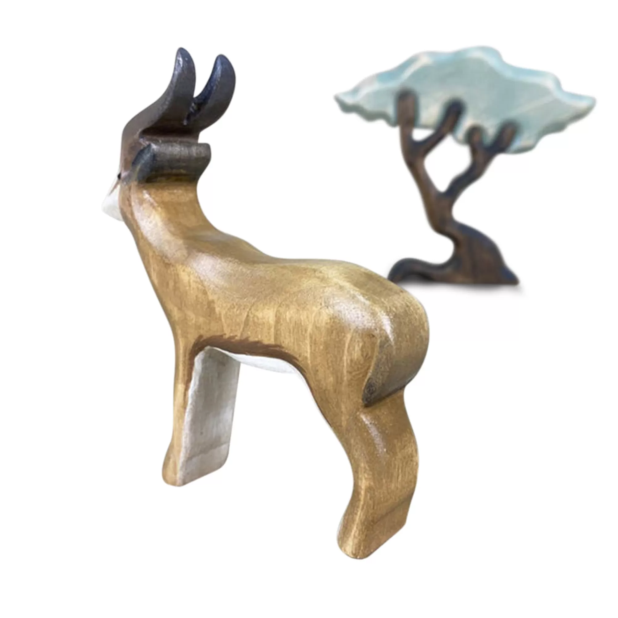 Green Taiga African Animals-Wooden Gazelle