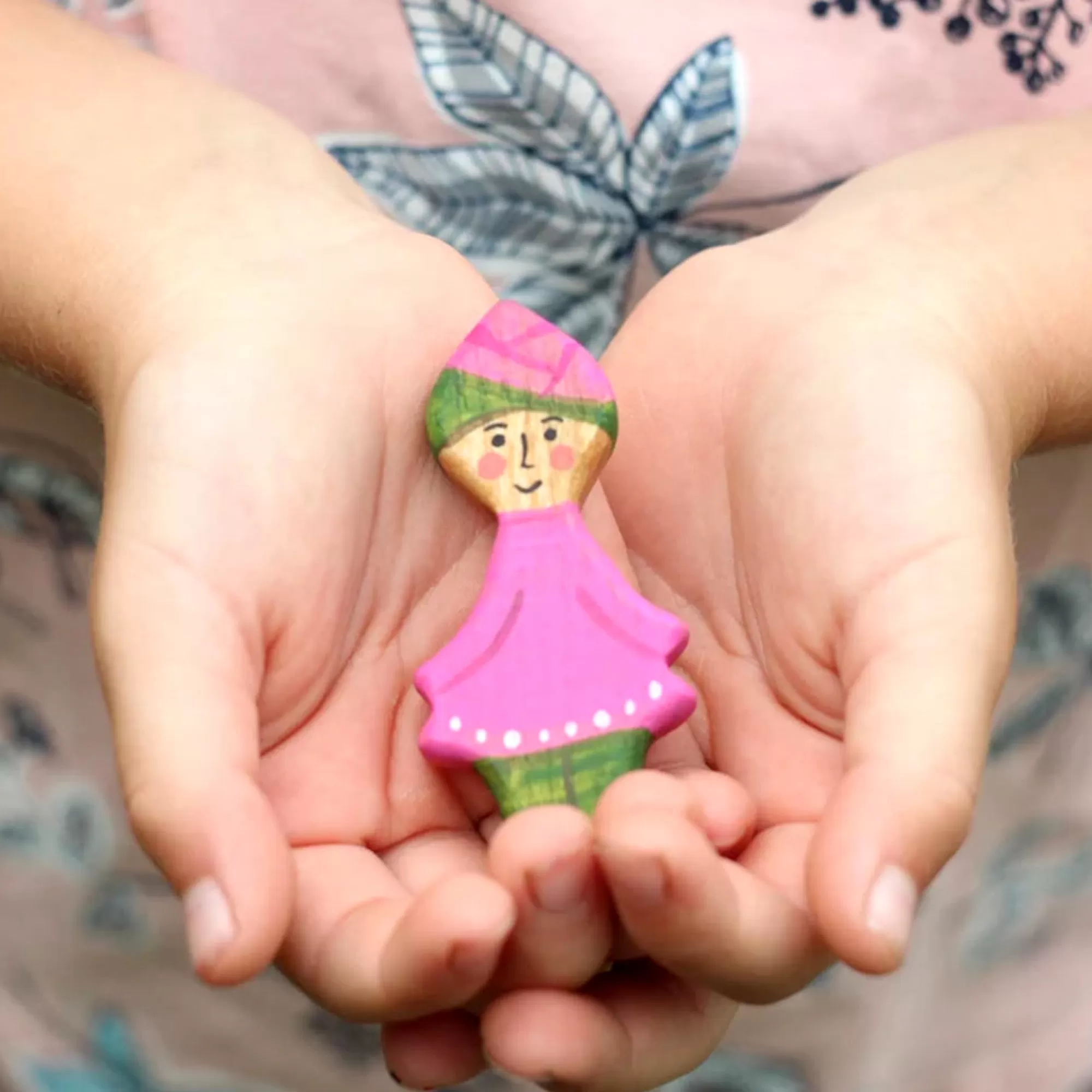 Oshkin Wooden Craft Stories & Tales-Wooden Gnome - Rose Girl