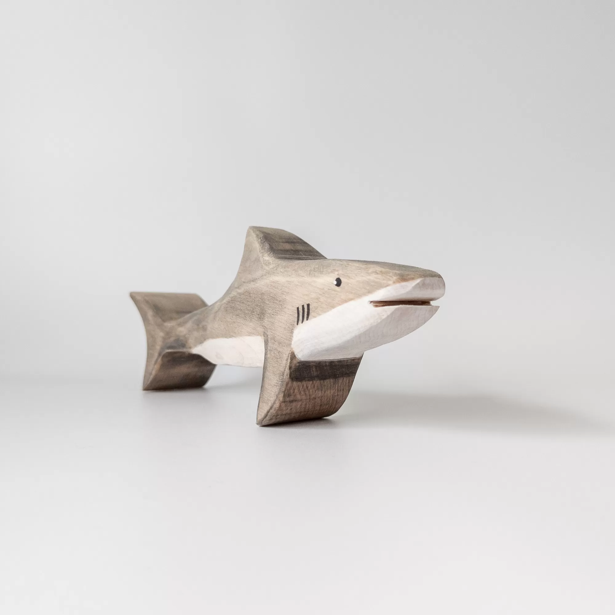 NOM Handcrafted Waldorf Inspired-Wooden Great White Shark