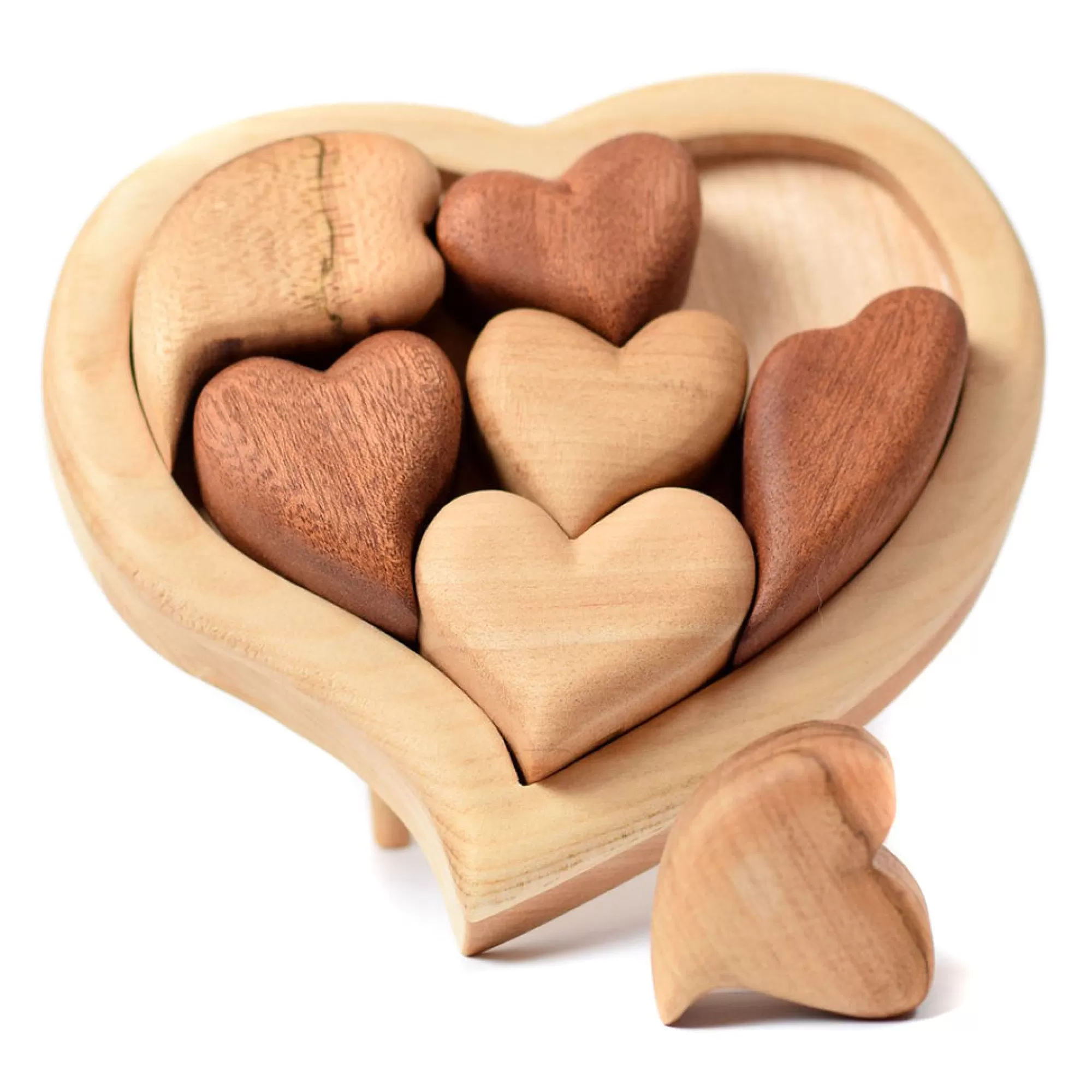 Bumbu Toys Montessori Toys-Wooden Heart Puzzle