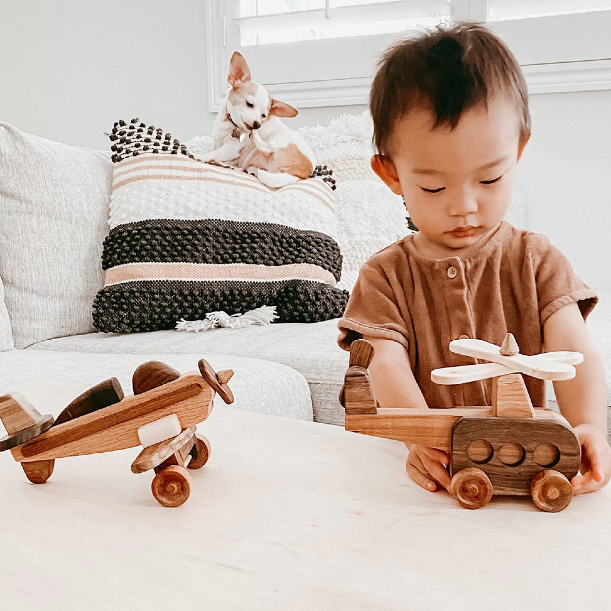 Kind Wood Pecker Push & Pull Along-Wooden Helicopter - Adeline