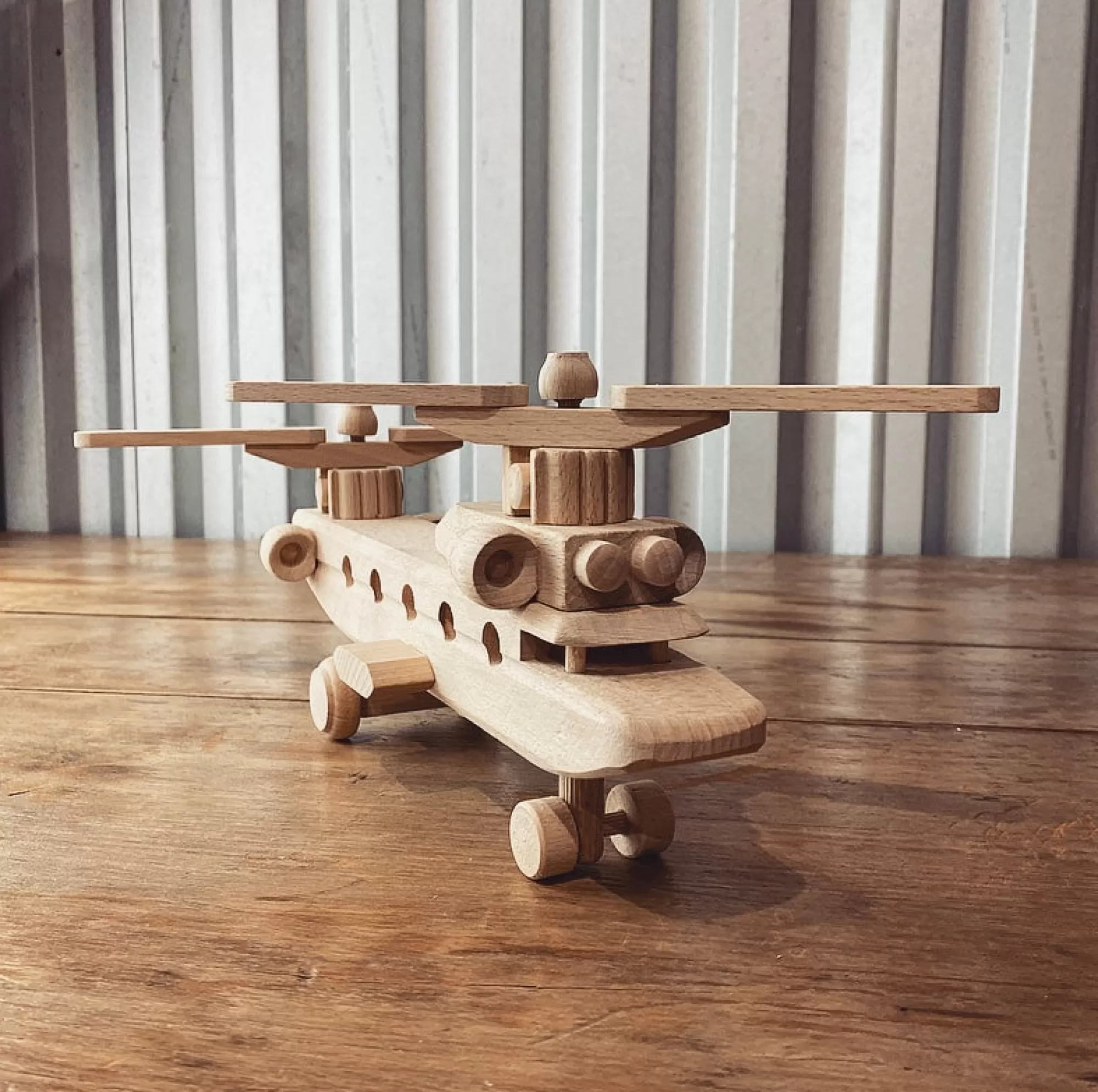 Bartu Helicopters-Wooden Helicopter Twin Rotors - Hunter