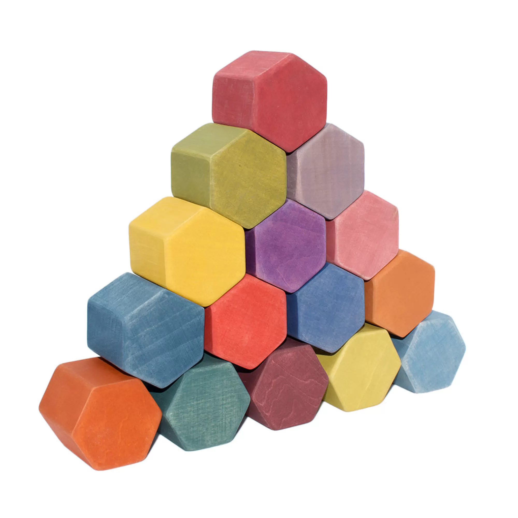 Vera The Neva Building Blocks-Wooden Honeycomb Blocks - Coloured