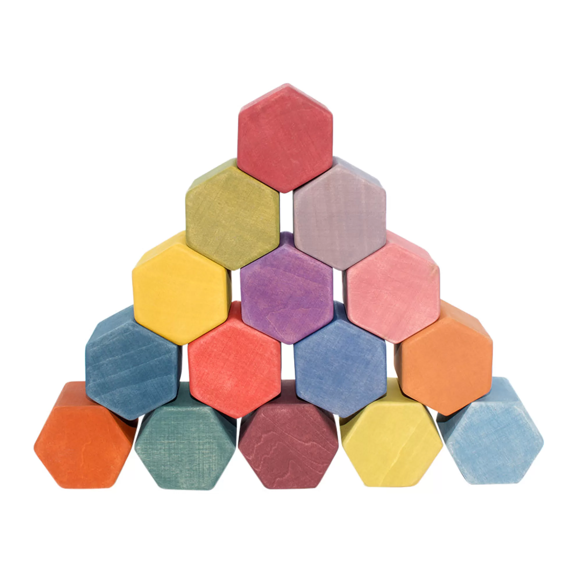 Vera The Neva Building Blocks-Wooden Honeycomb Blocks - Coloured