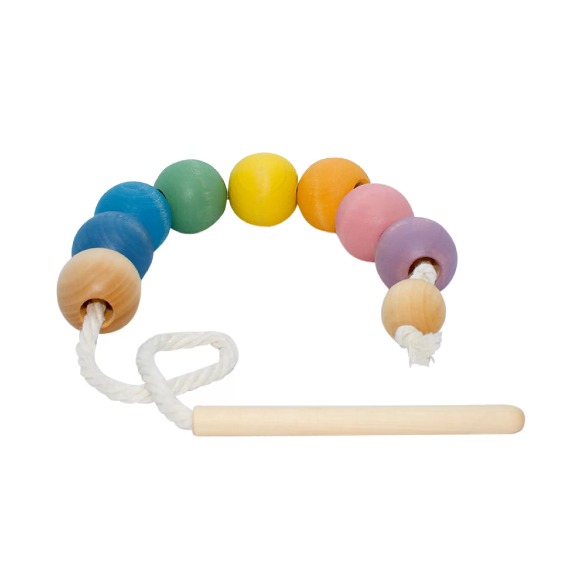 Wooden Educational Toy Lacing Toys-Wooden Lacing Toy - Pastel