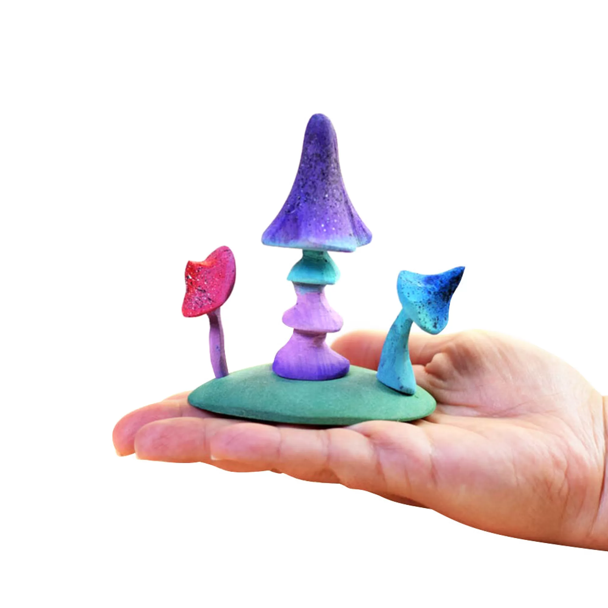 Bumbu Toys Waldorf Inspired-Wooden Magic Mushroom Set