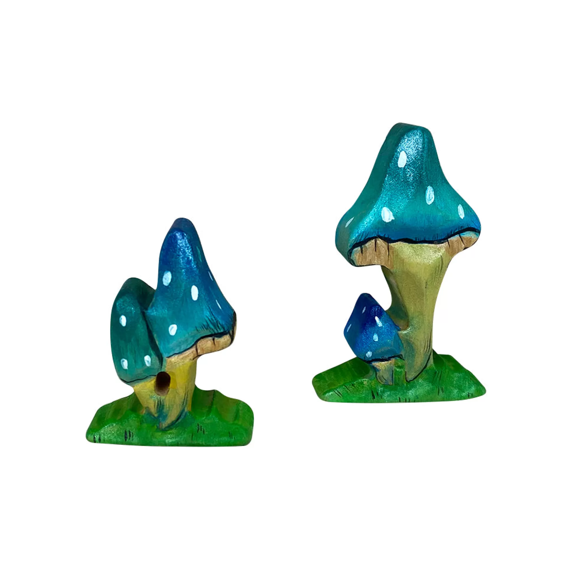 Green Taiga Stories & Tales-Wooden Magic Mushrooms - Set Of 2