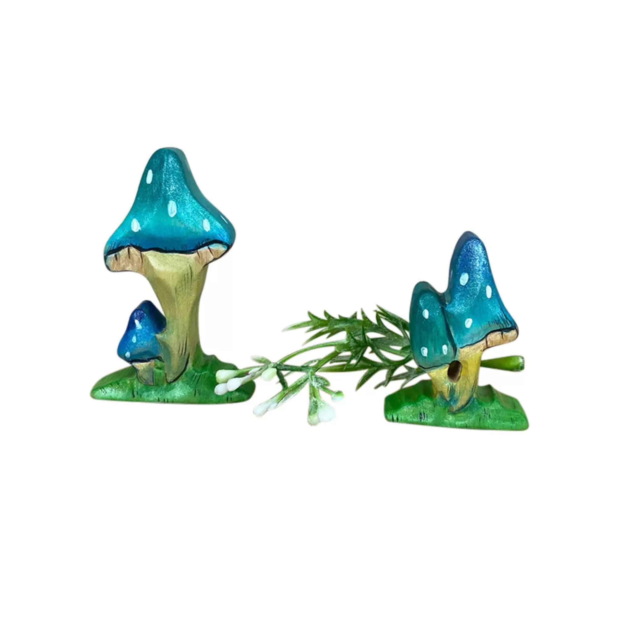 Green Taiga Stories & Tales-Wooden Magic Mushrooms - Set Of 2