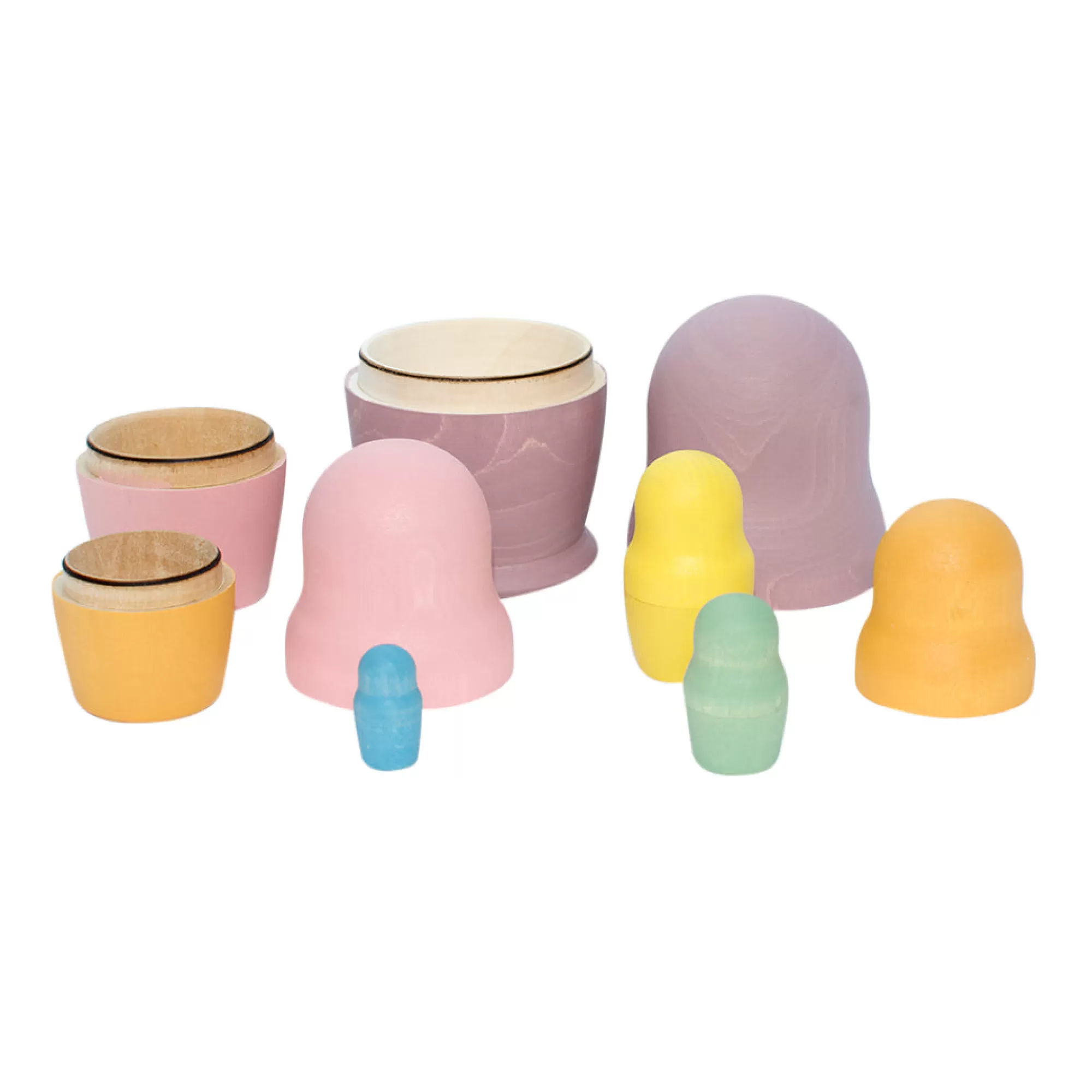 Wooden Educational Toy Montessori Toys-Wooden Matryoshka Set - Pastel