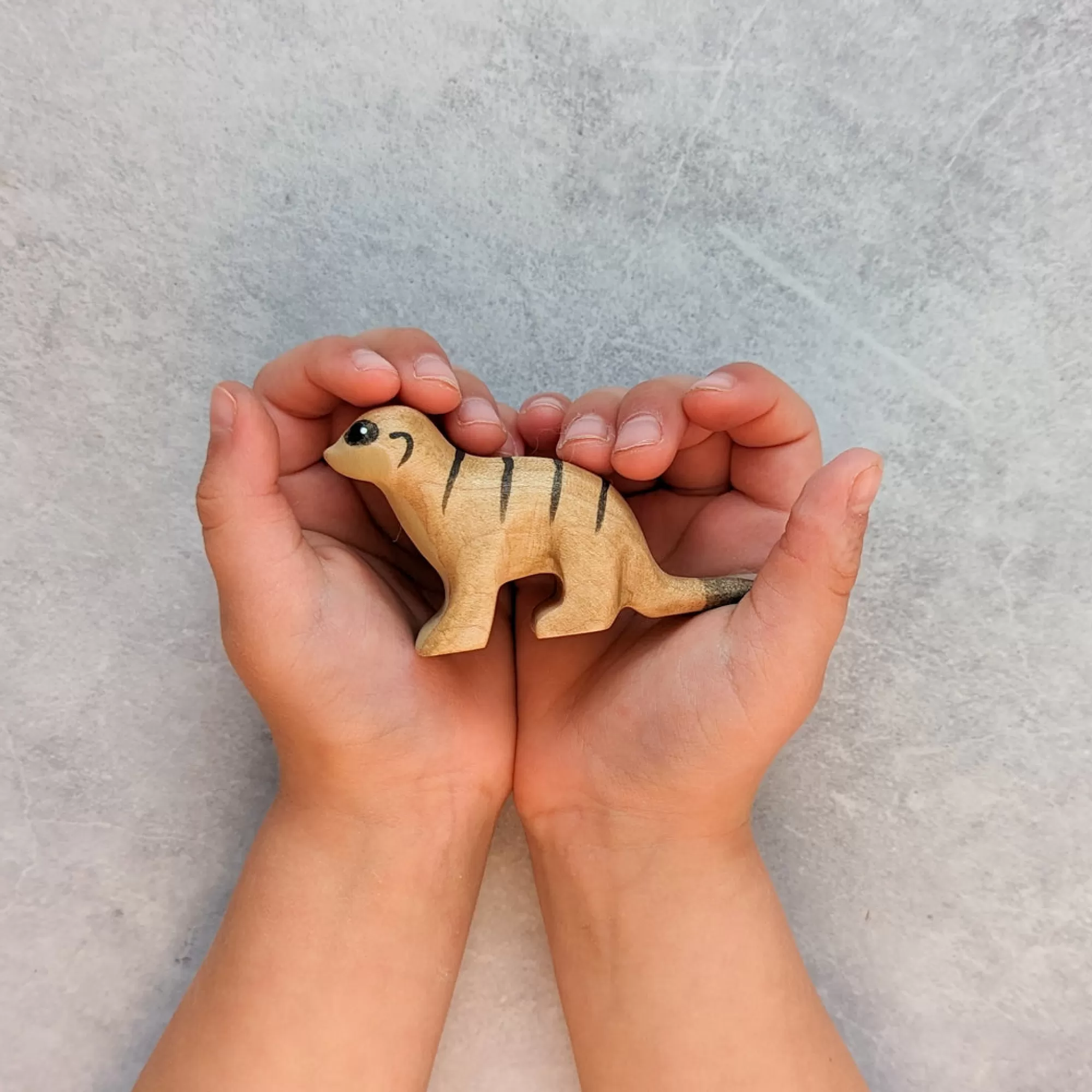 NOM Handcrafted Waldorf Inspired-Wooden Meerkat - Crouching