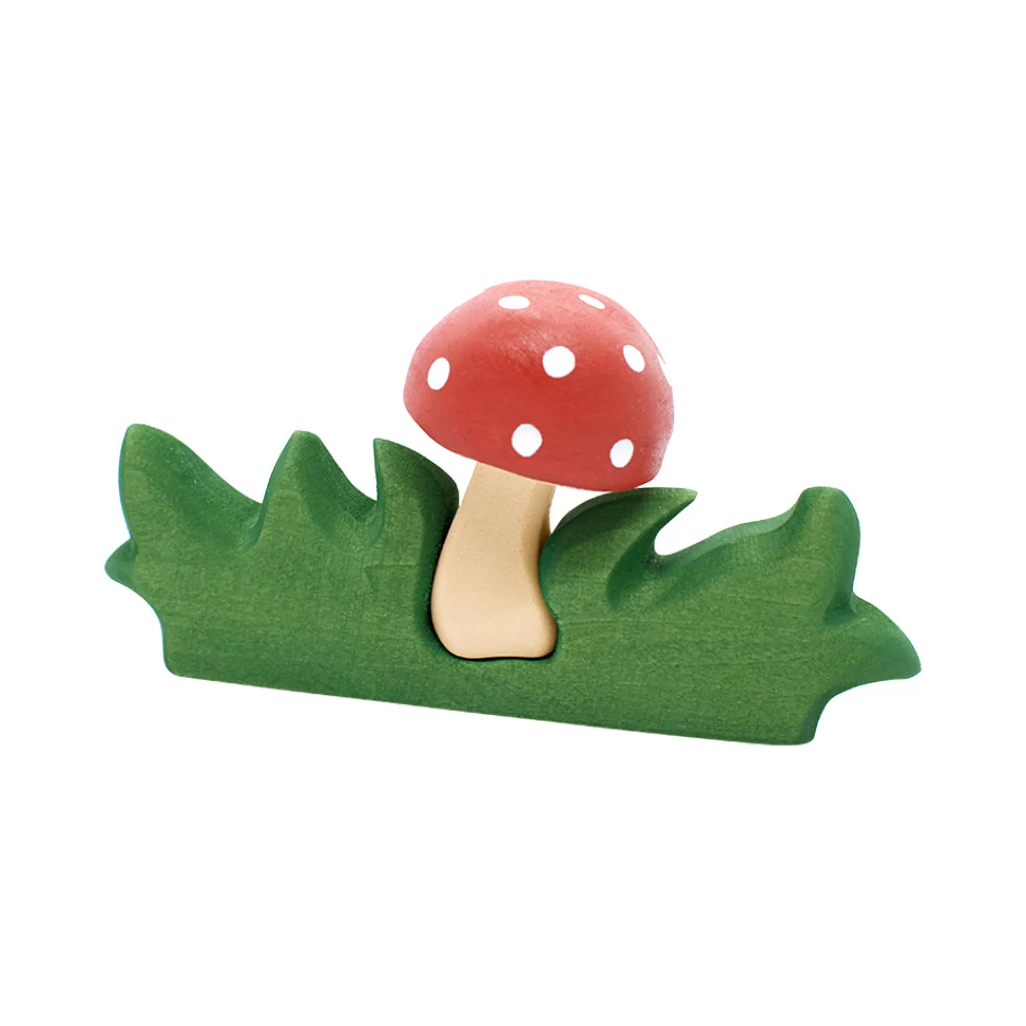 Bumbu Toys Waldorf Inspired-Wooden Mushroom In Grass