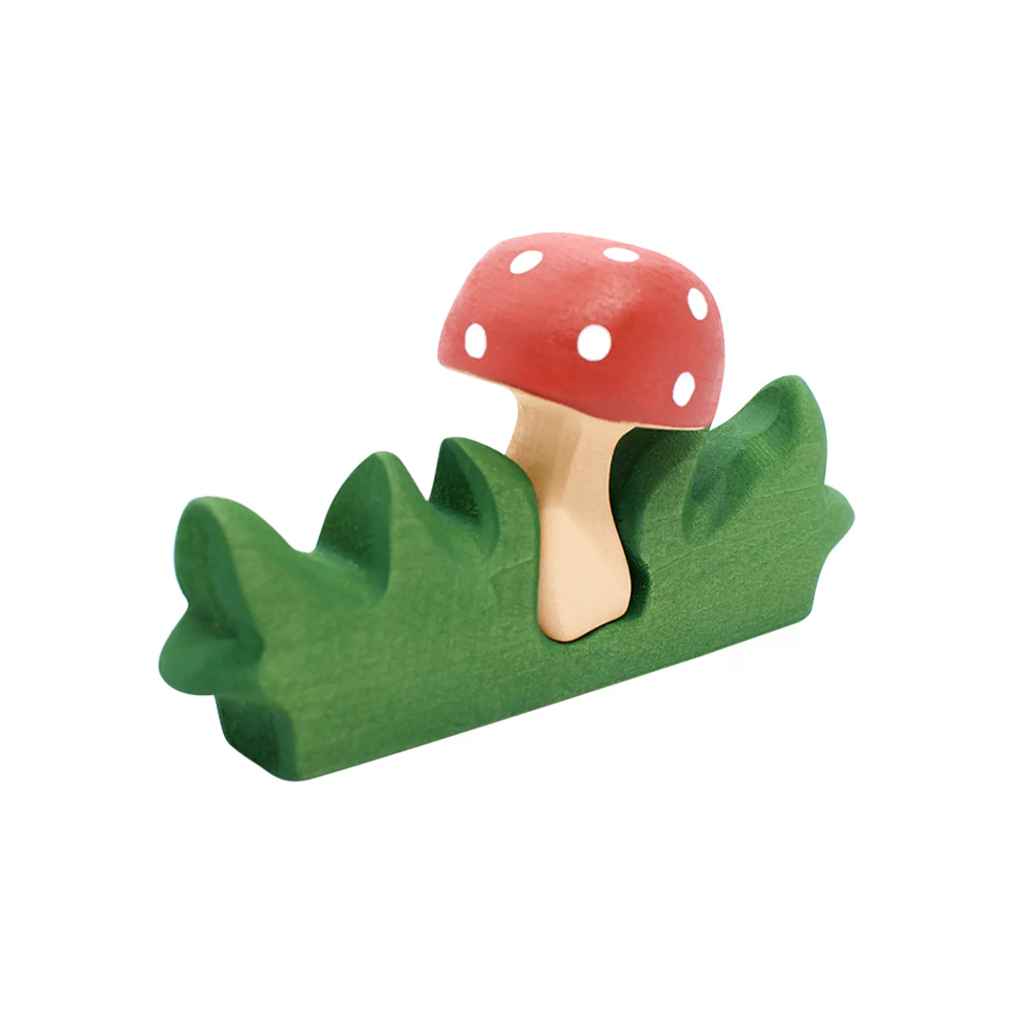 Bumbu Toys Waldorf Inspired-Wooden Mushroom In Grass