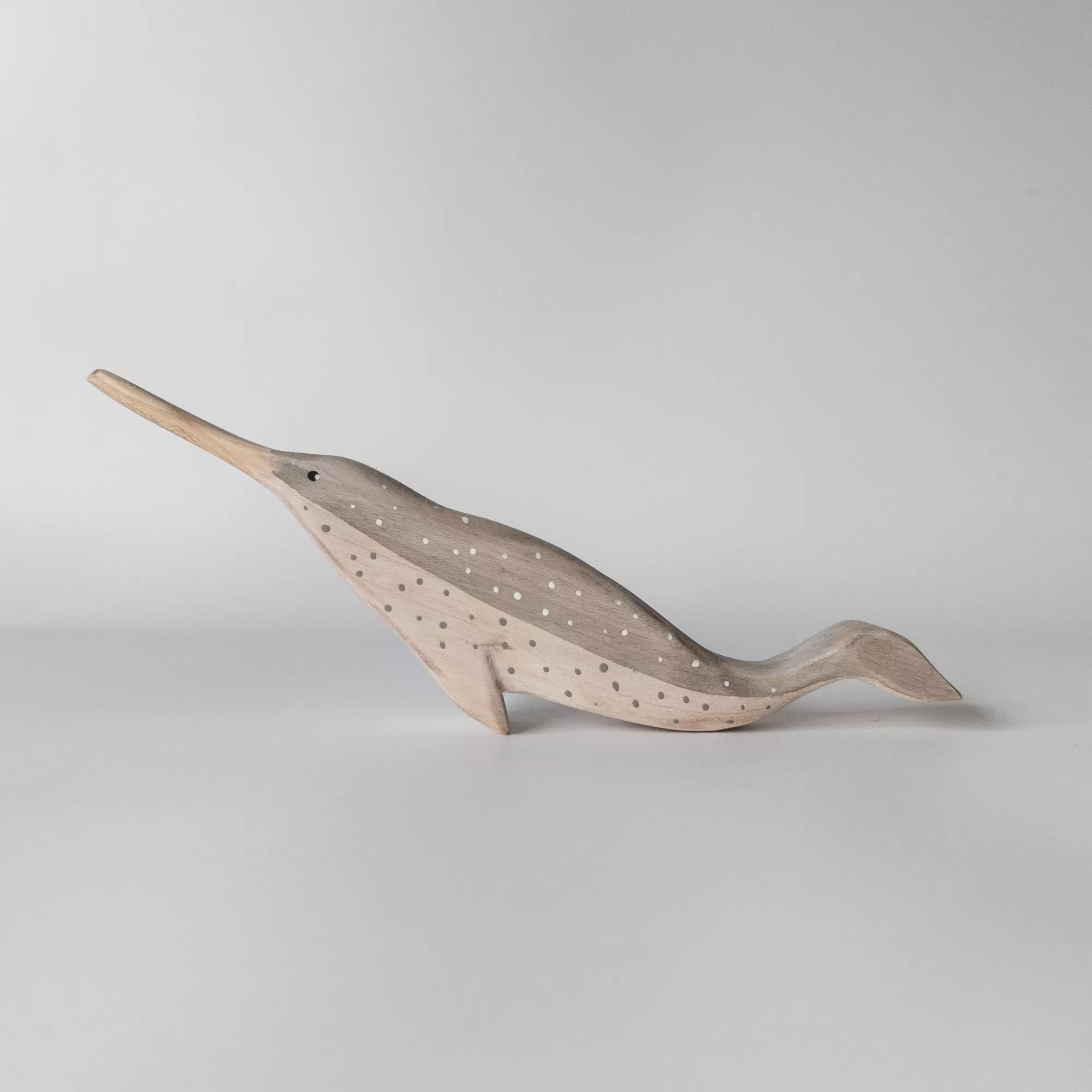 NOM Handcrafted Waldorf Inspired-Wooden Narwhal