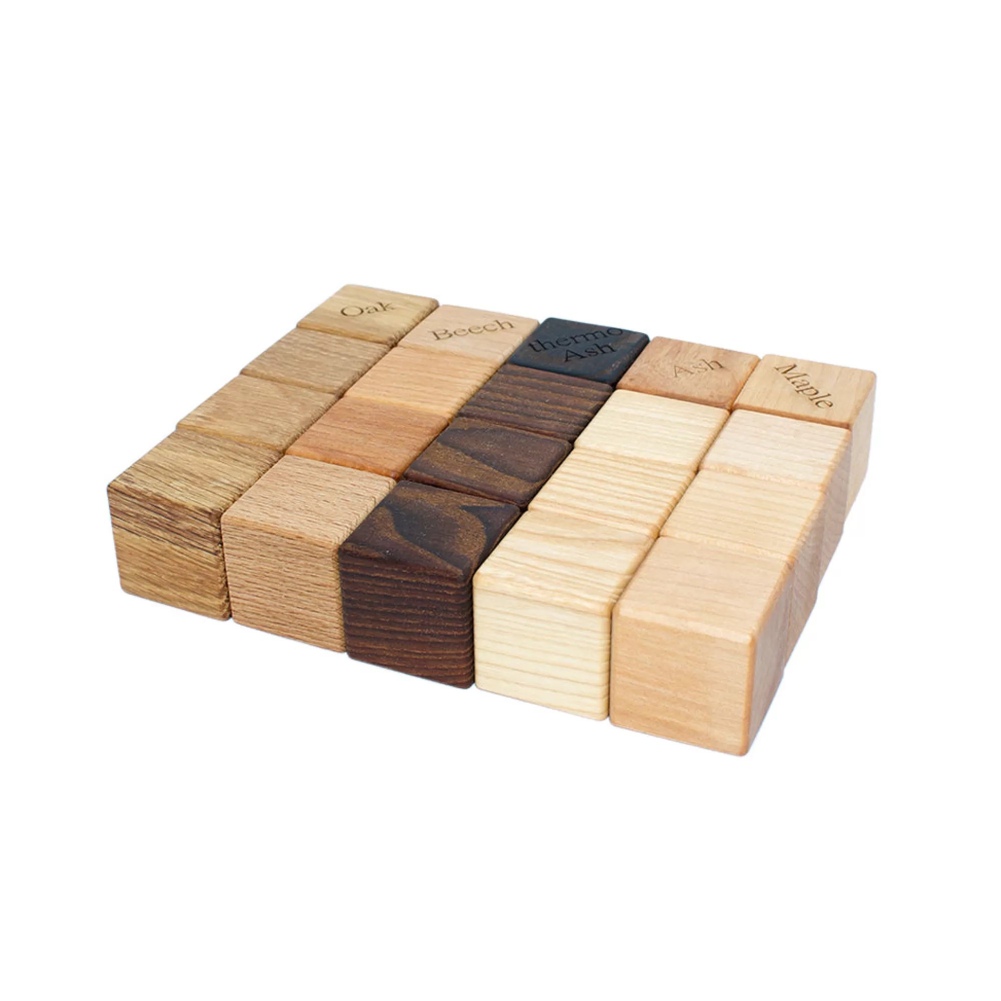 Wooden Educational Toy Building Blocks-Wooden Natural Building Blocks - 20 Pieces