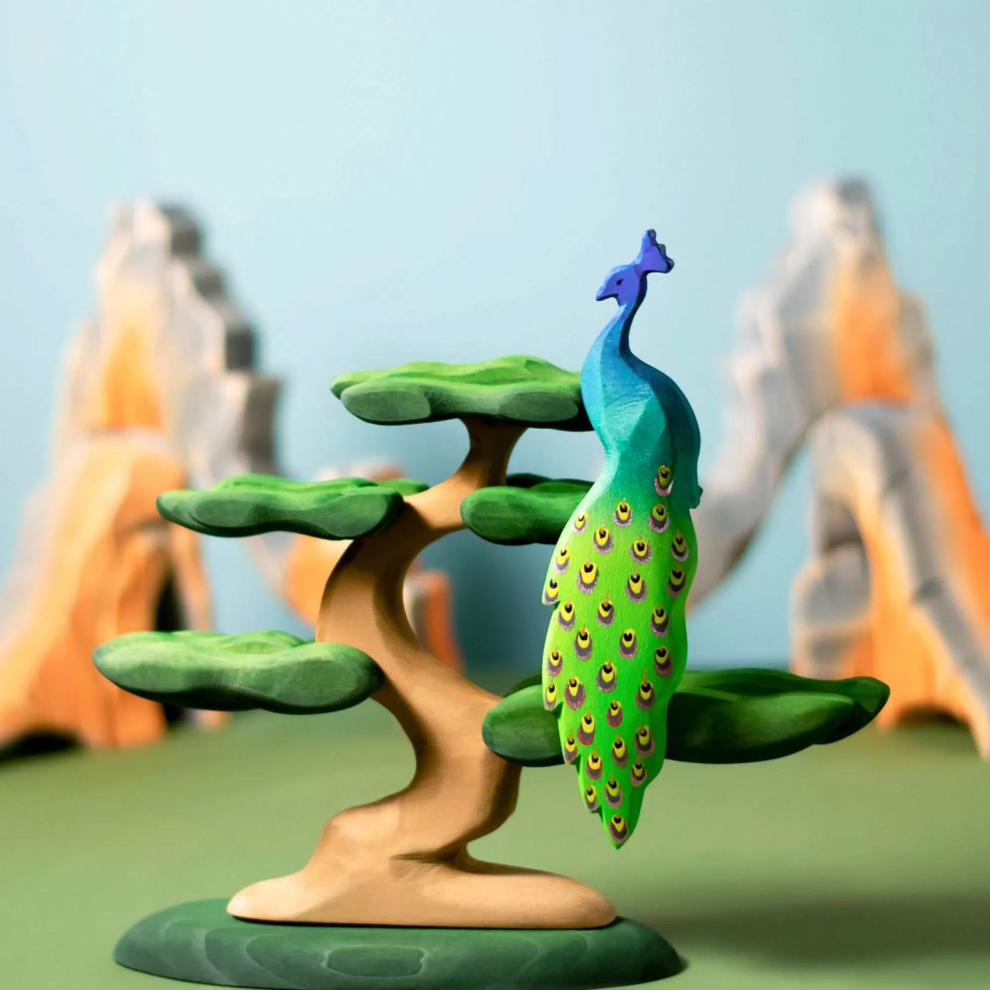 Bumbu Toys Forest Animals-Wooden Peacock