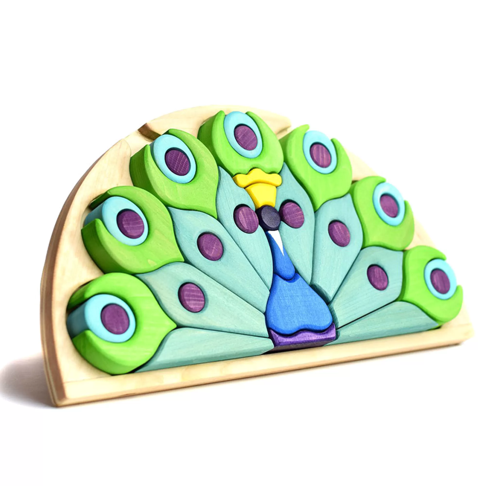 Bumbu Toys Montessori Toys-Wooden Peacock Puzzle