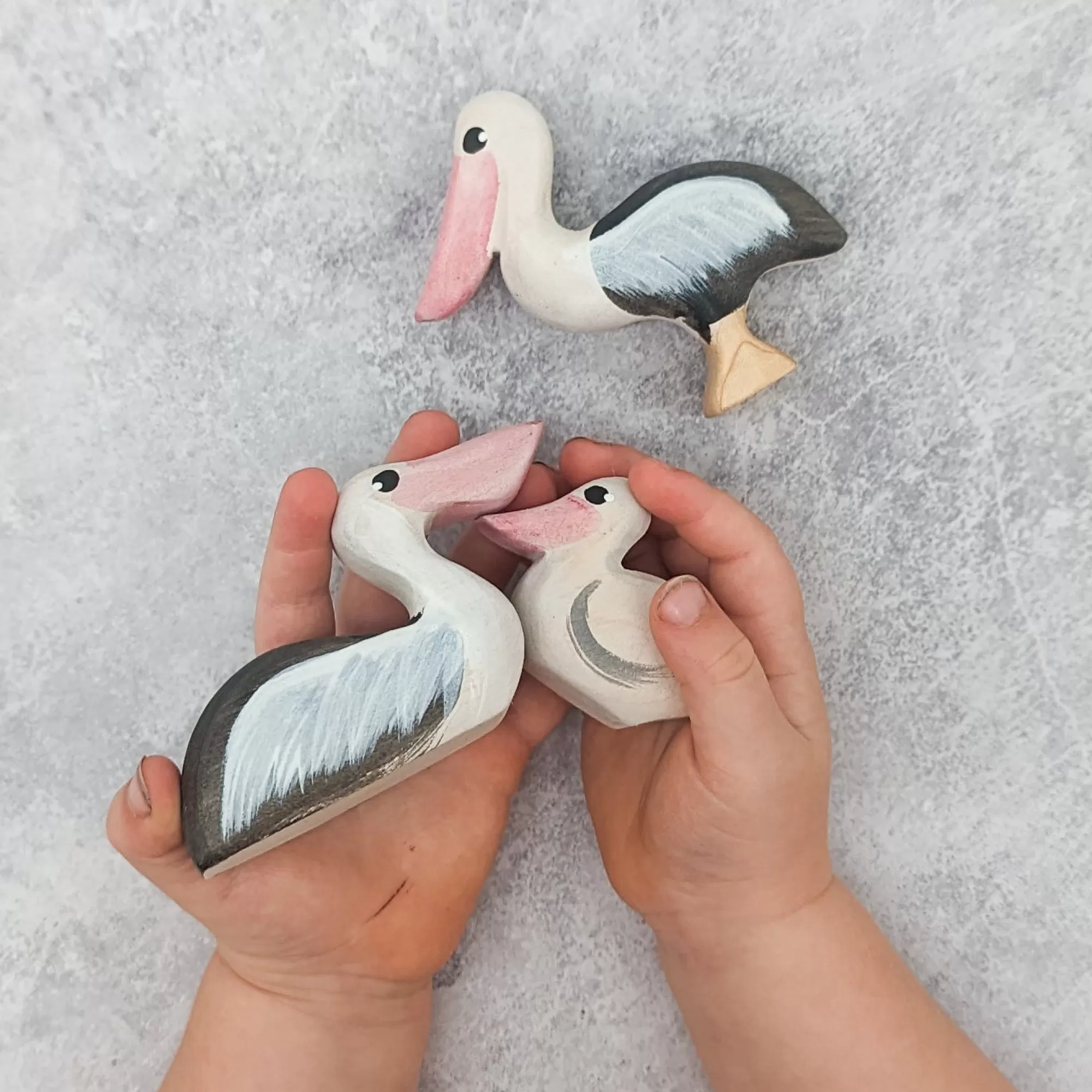 NOM Handcrafted Waldorf Inspired-Wooden Pelican - Standing