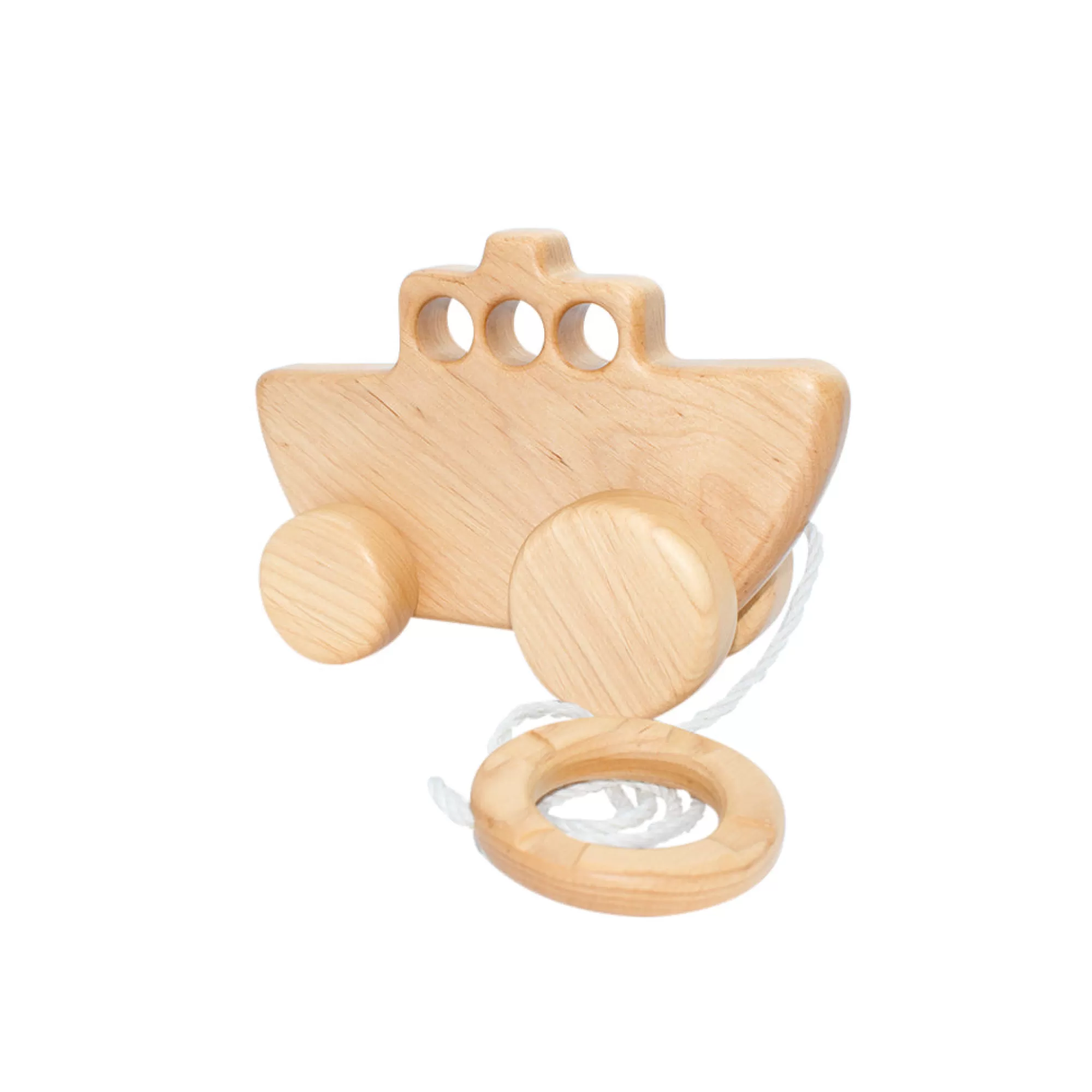 Wander Wood Co Push & Pull Along-Wooden Pull Along Boat