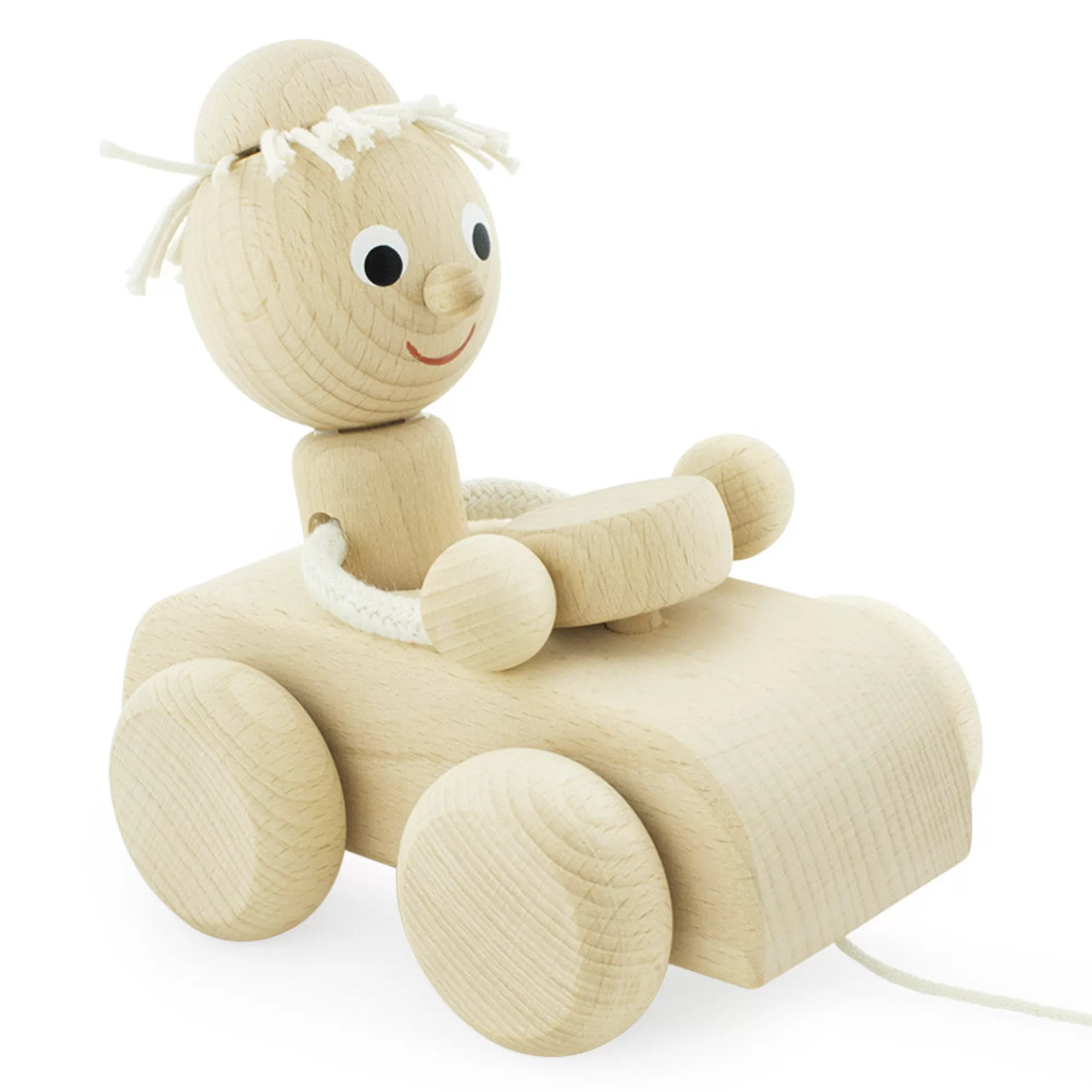 Miva Vacov Push & Pull Along-Wooden Pull Along Car - Pete