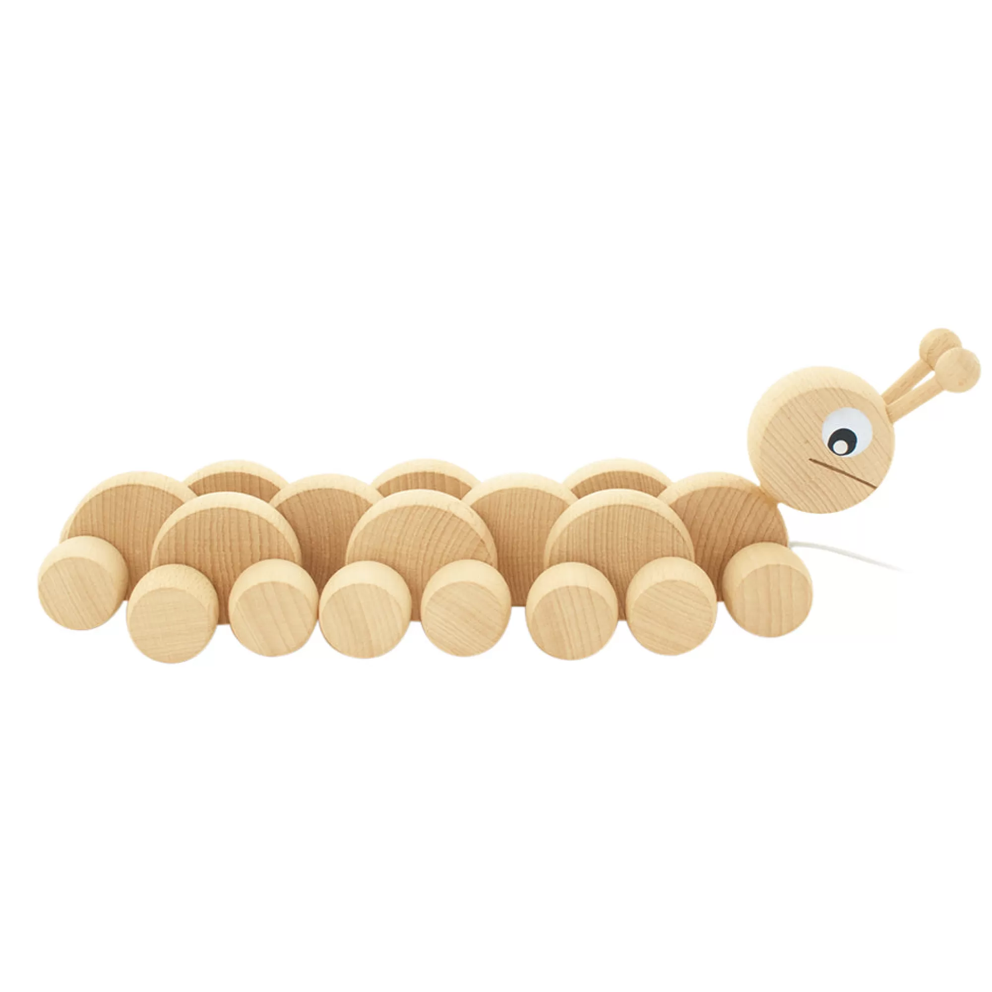 Miva Vacov Push & Pull Along-Wooden Pull Along Caterpillar - Clara