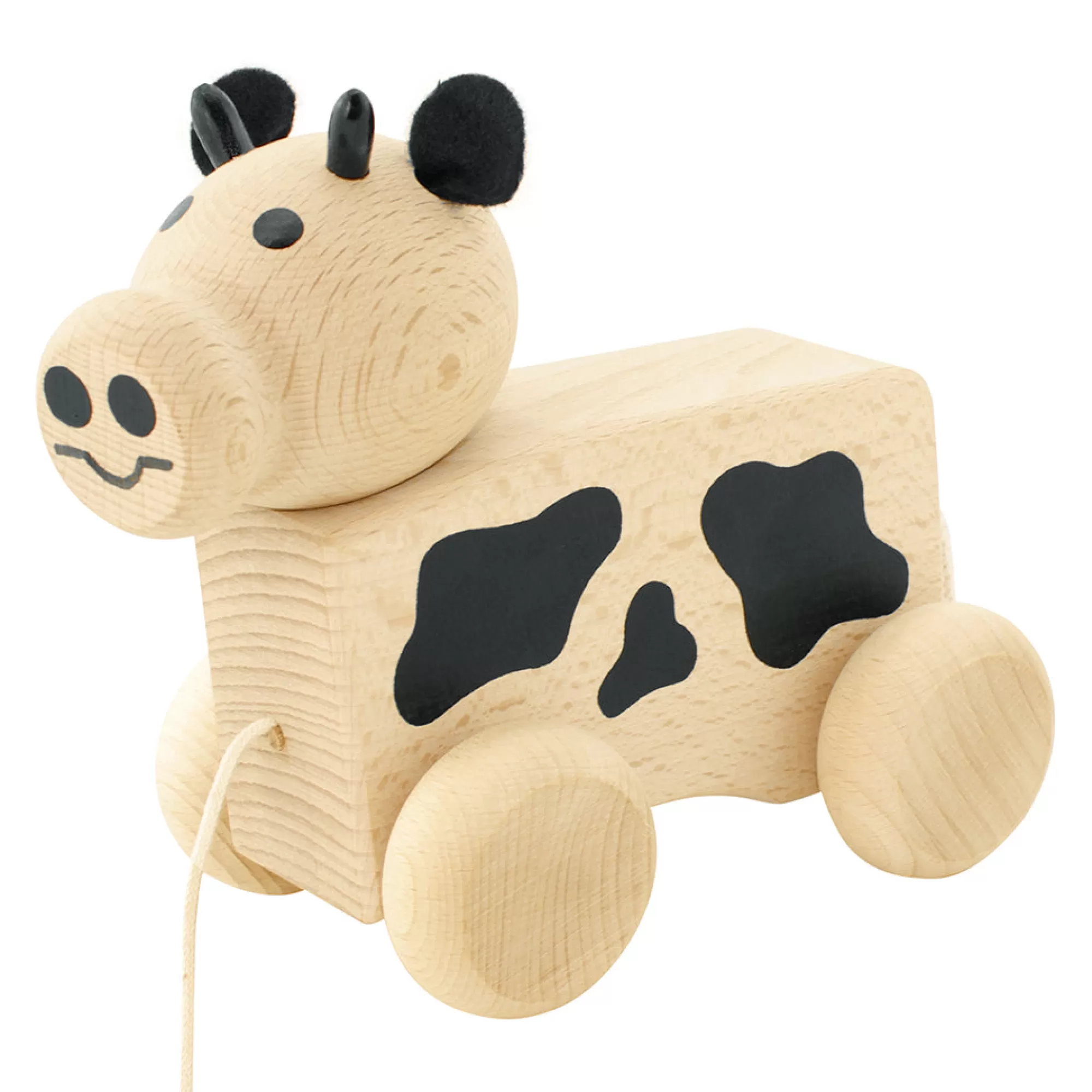 Miva Vacov Push & Pull Along-Wooden Pull Along Cow – Maisie