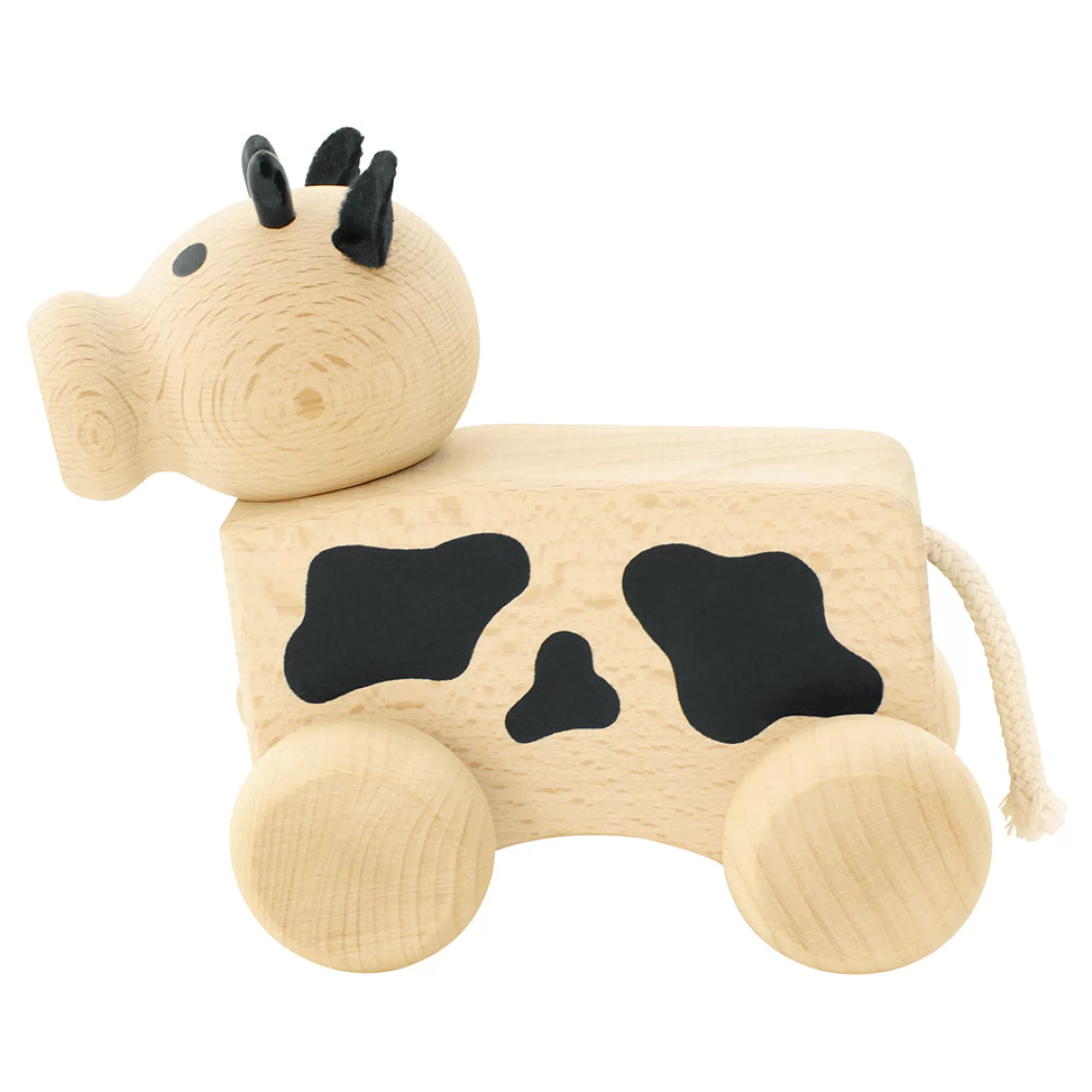 Miva Vacov Push & Pull Along-Wooden Pull Along Cow – Maisie