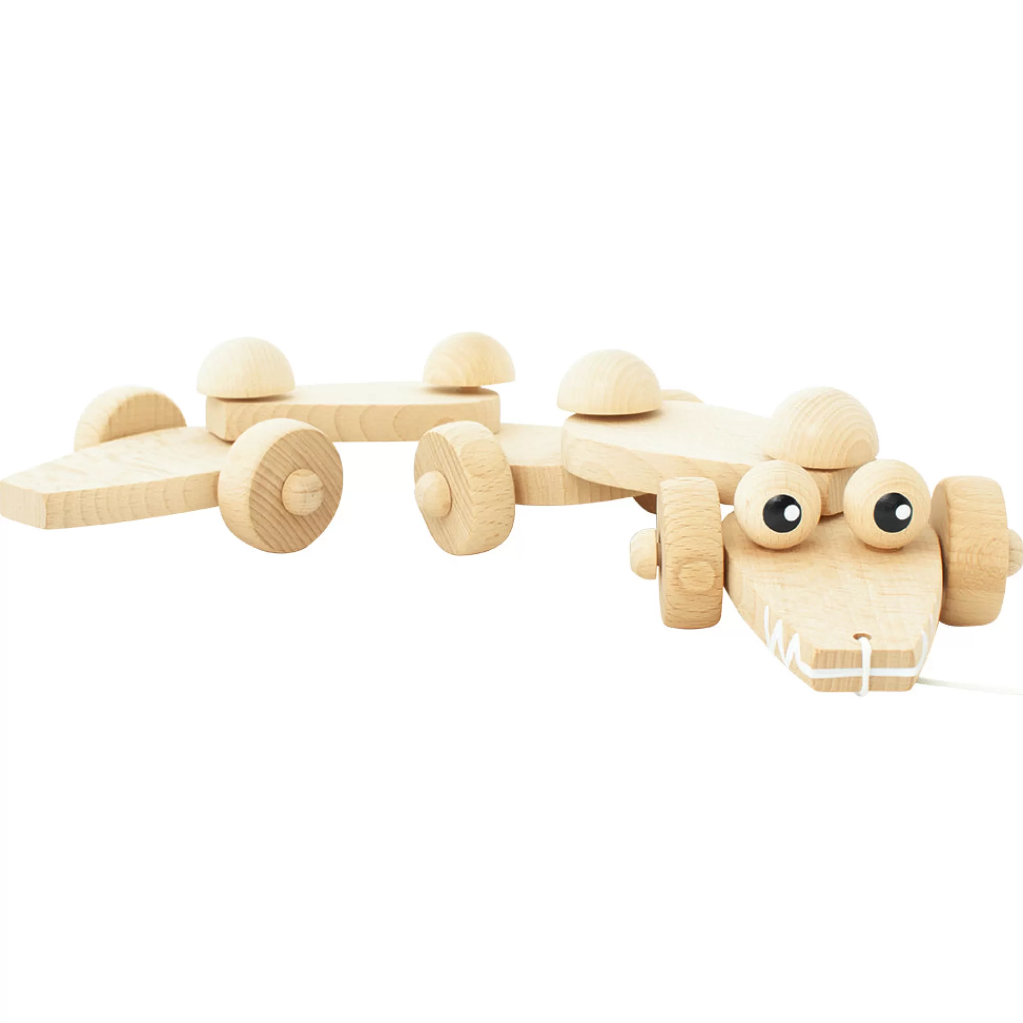 Miva Vacov Push & Pull Along-Wooden Pull Along Crocodile - Monty