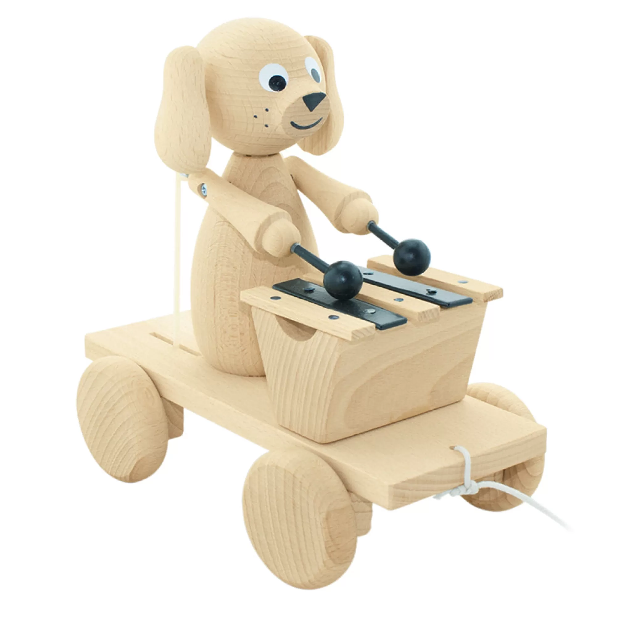 Miva Vacov Musical Toys-Wooden Pull Along Dog With Xylophone - Margot