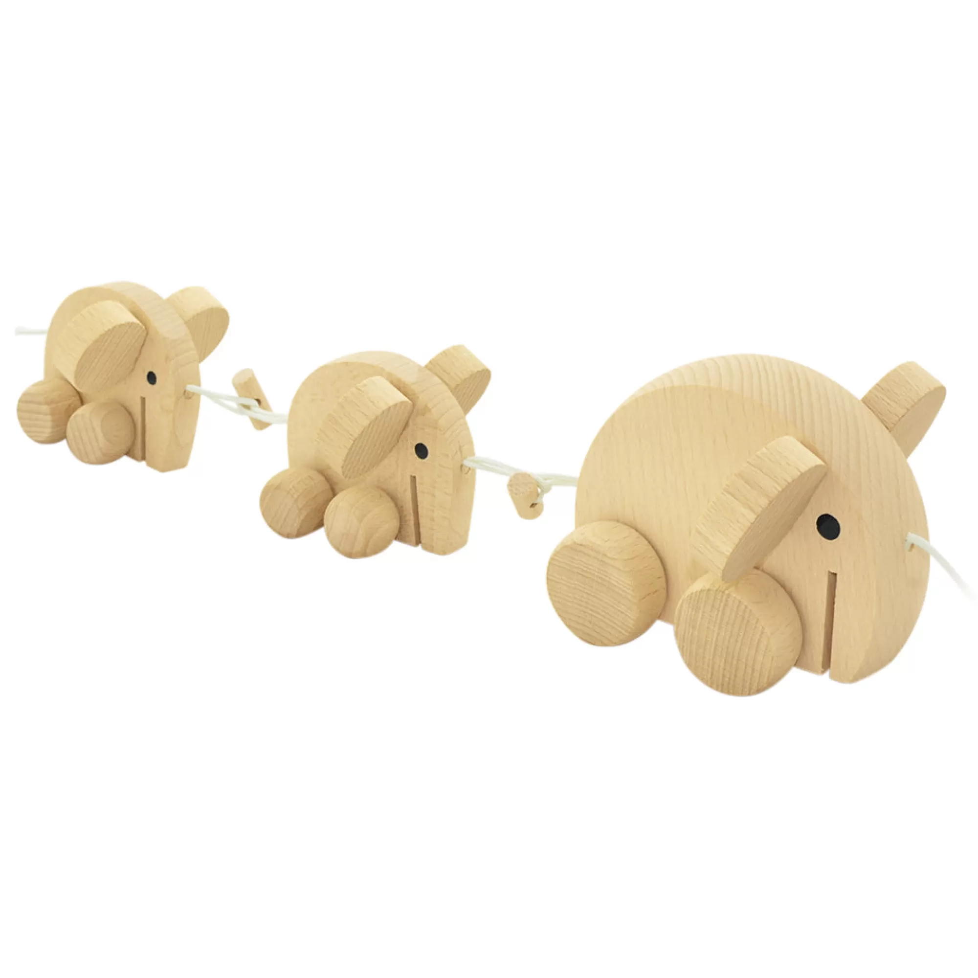 Miva Vacov Push & Pull Along-Wooden Pull Along Elephant Family