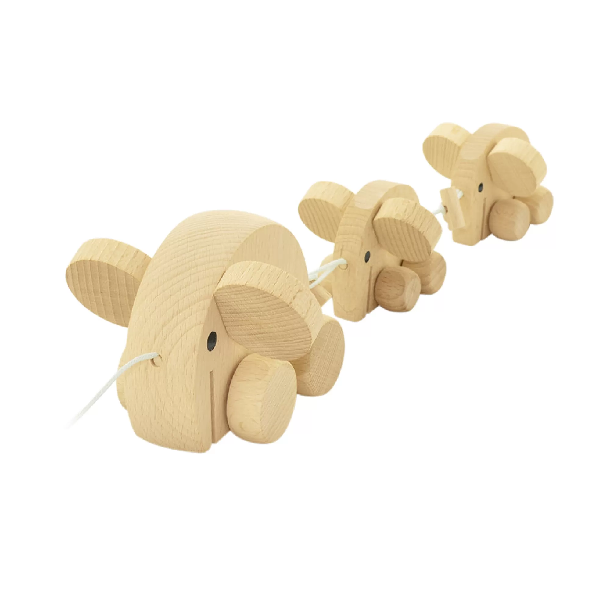 Miva Vacov Push & Pull Along-Wooden Pull Along Elephant Family