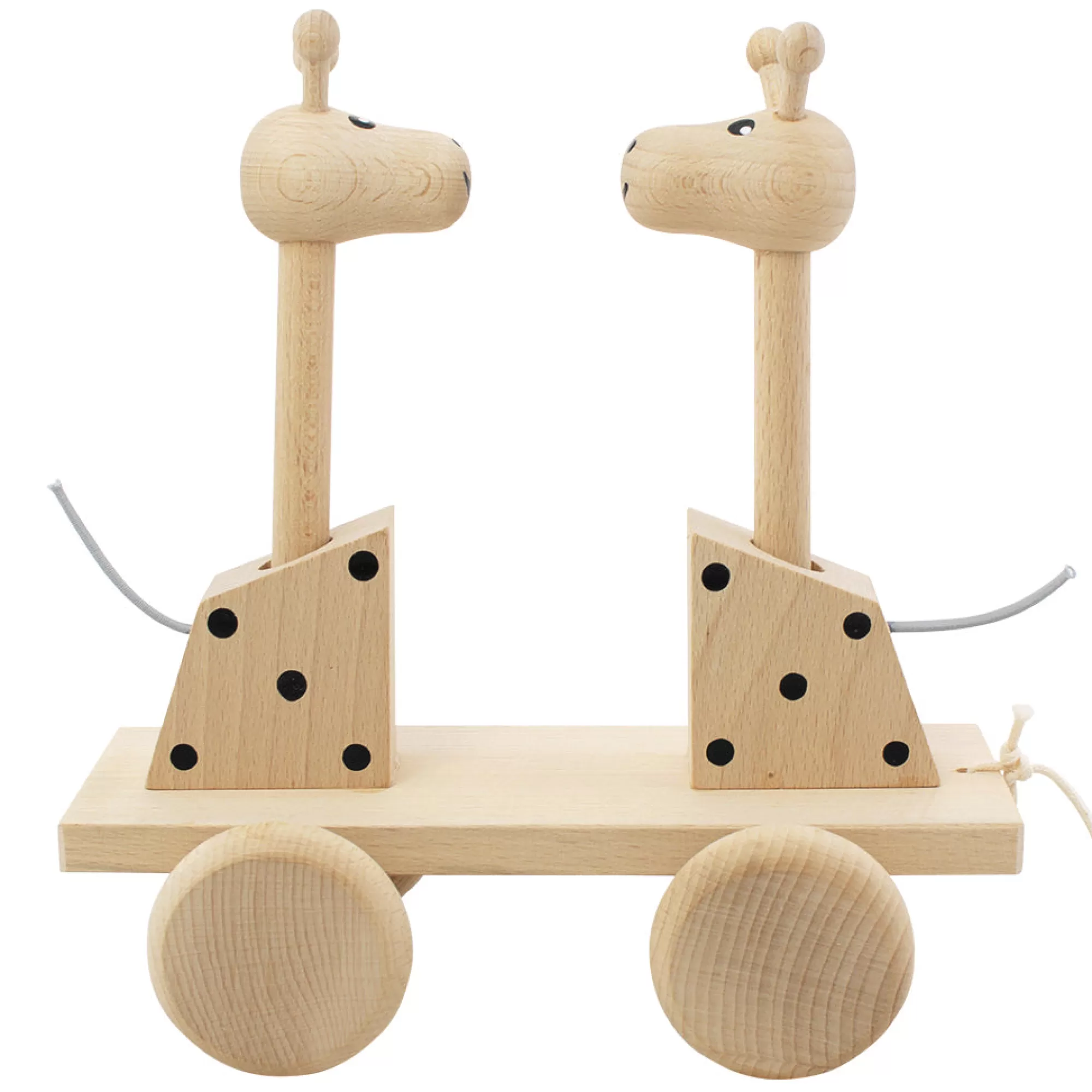 Miva Vacov Push & Pull Along-Wooden Pull Along Giraffes - Damien & Desmond