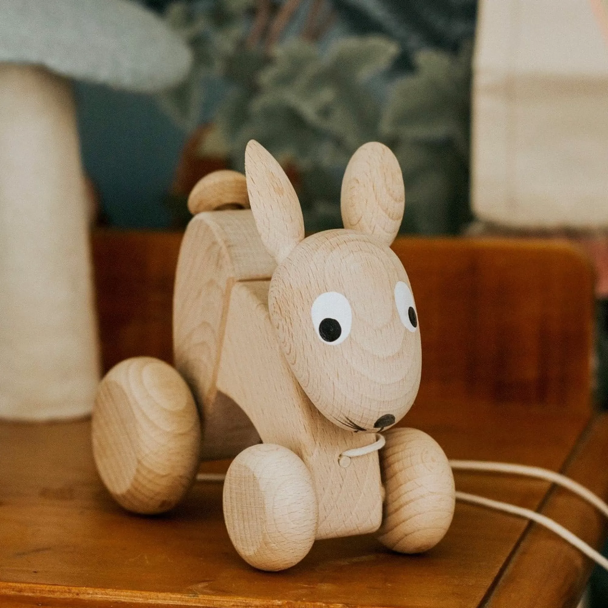 Miva Vacov Push & Pull Along-Wooden Pull Along Rabbit - Luna