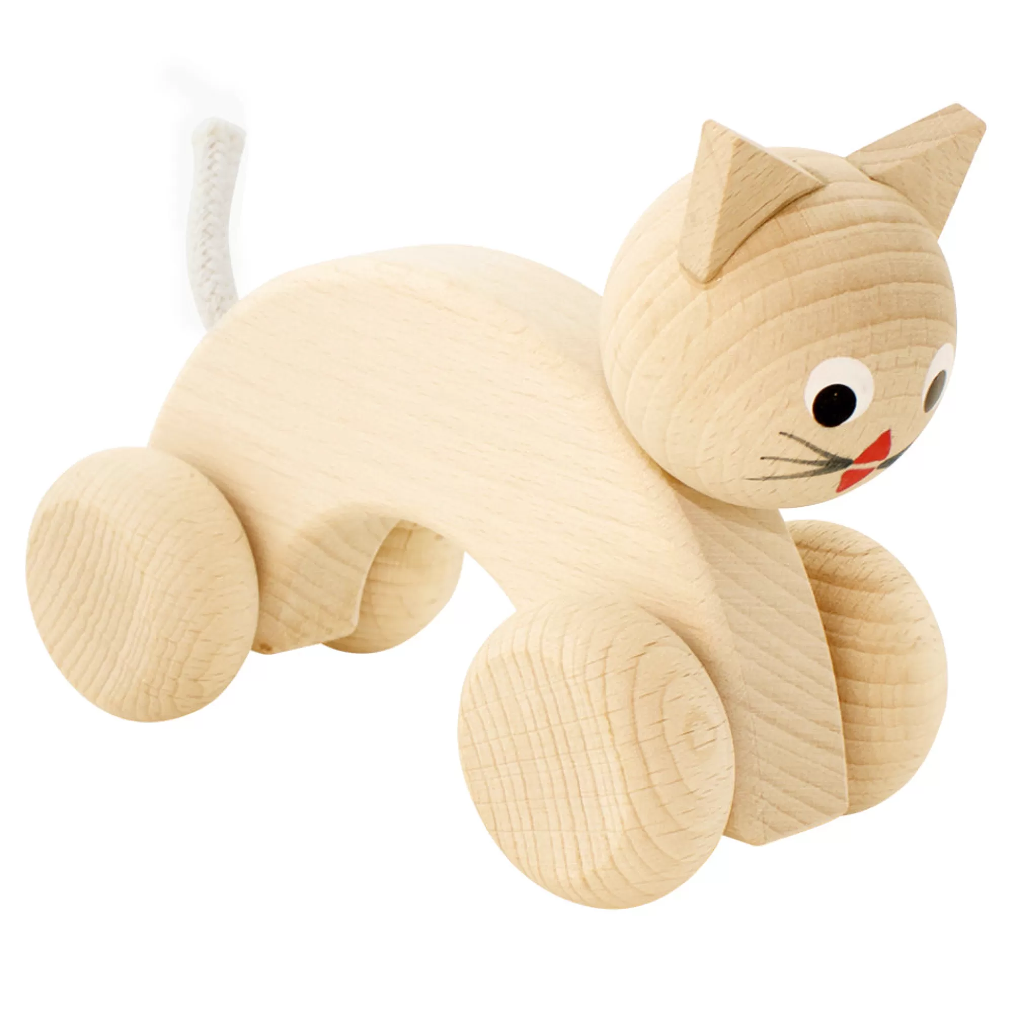 Miva Vacov Push & Pull Along-Wooden Push Along Cat - Kitty