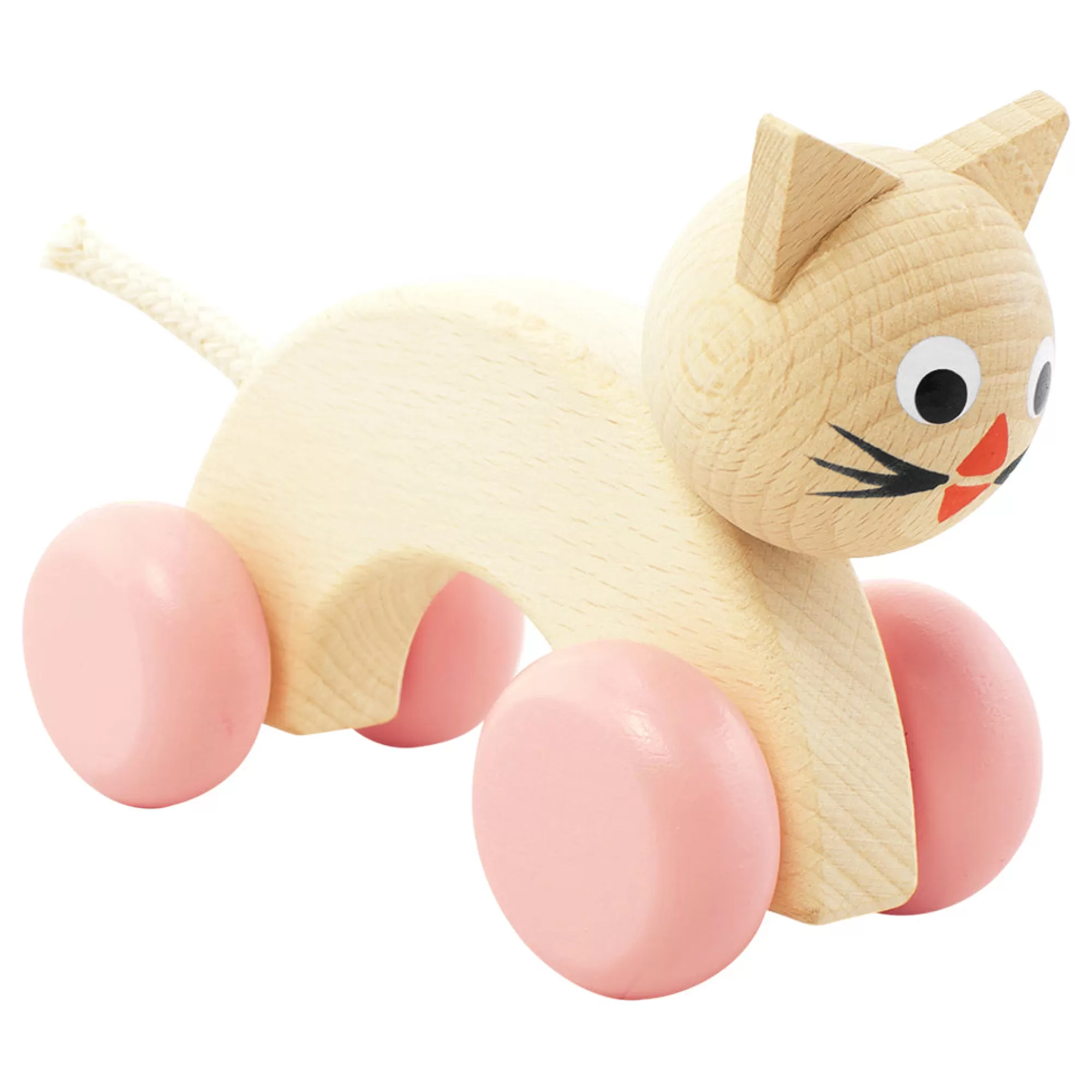 Miva Vacov Push & Pull Along-Wooden Push Along Cat - Lilly